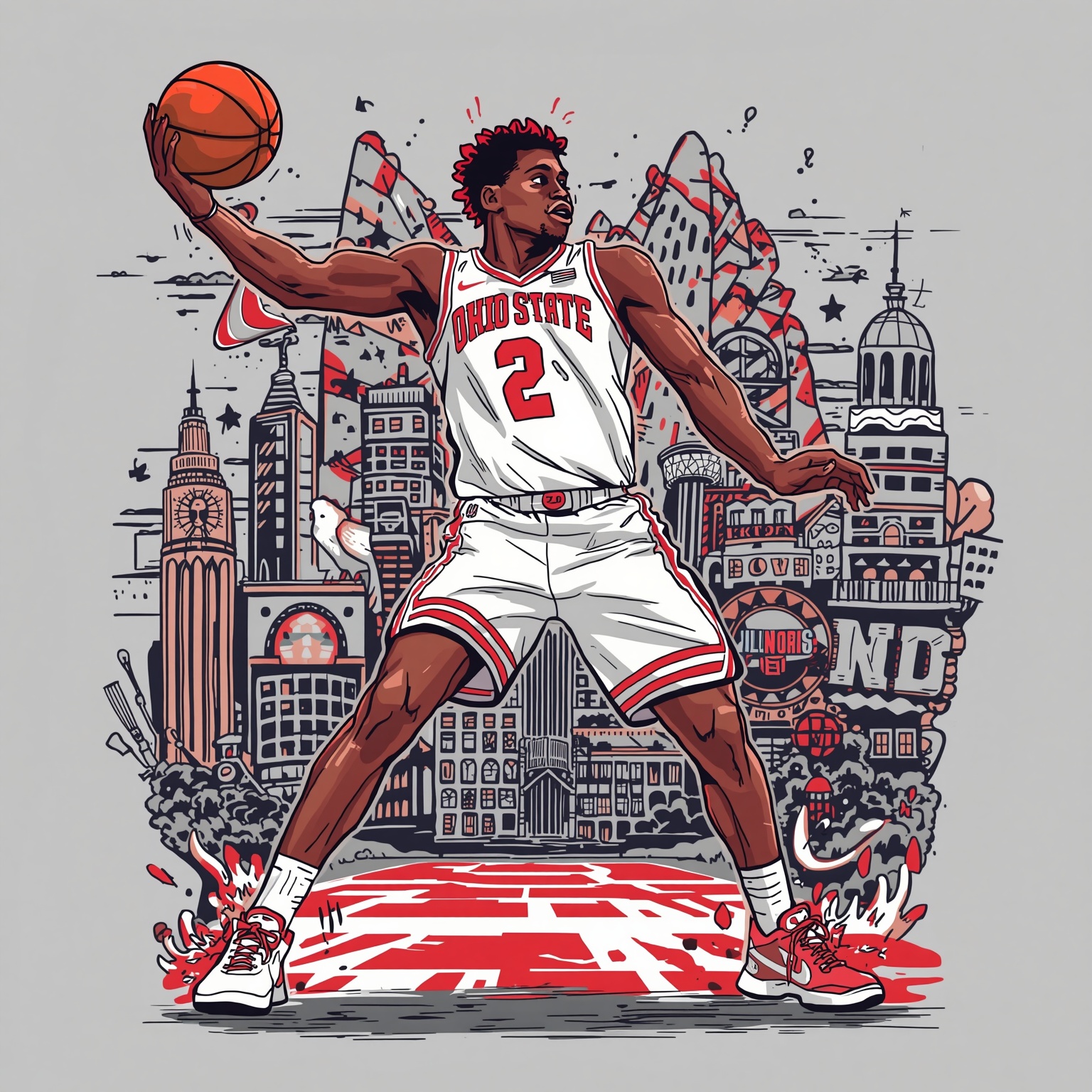 Ohio State Targets Illinois Ace with Major Offer - painting of Ohio State Buckeyes basketball venue