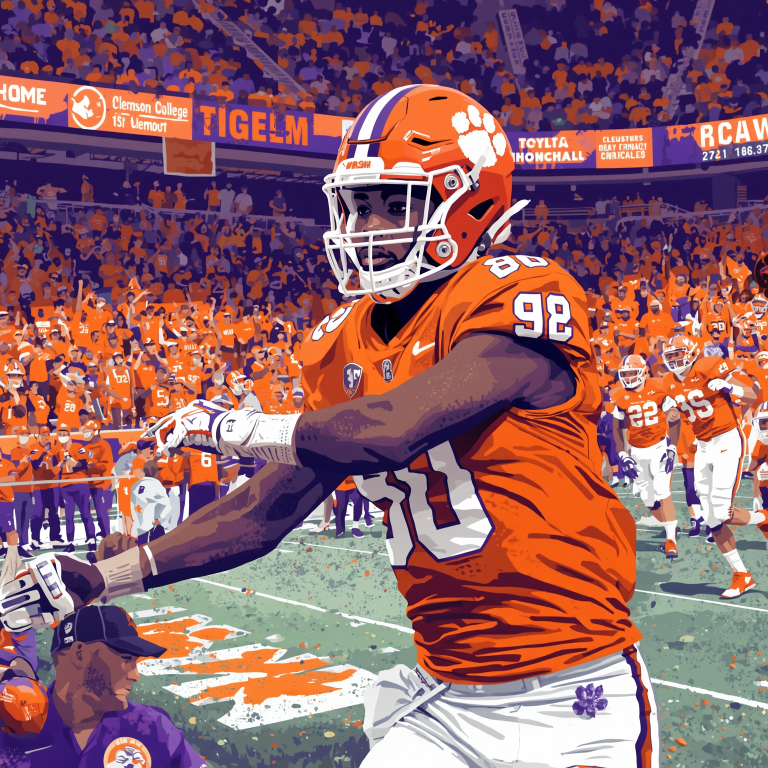 Clemson’s Transfer Tango and Recruiting Fumble - painting of Clemson Tigers football, baseball venue