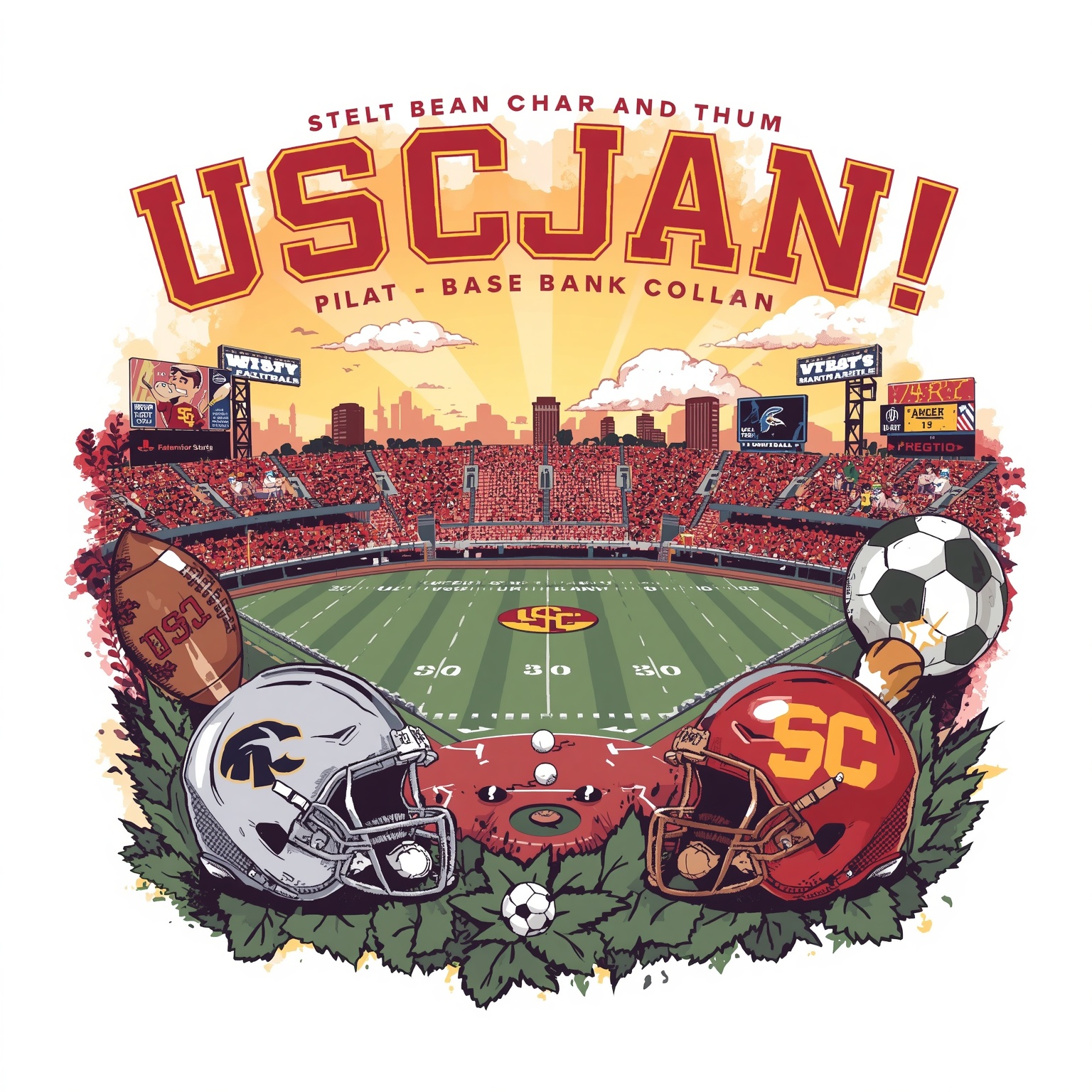 Trojans Reload: Bowden’s Blueprint & Super Regional Clash - painting of USC Trojans football, baseball venue