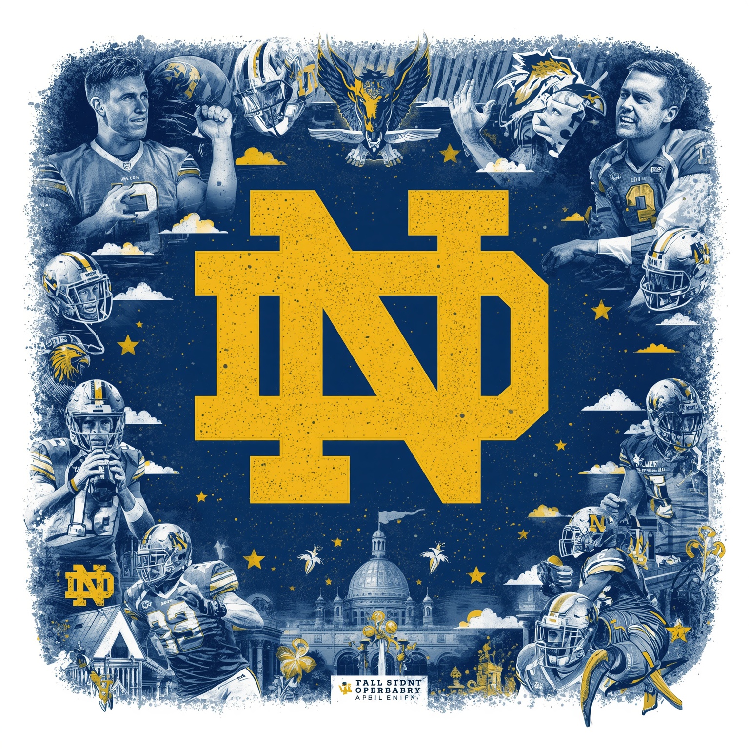 Notre Dame’s Gridiron Drama: Drafts, Recruits, and Revenge - painting of Notre Dame Fighting Irish football venue