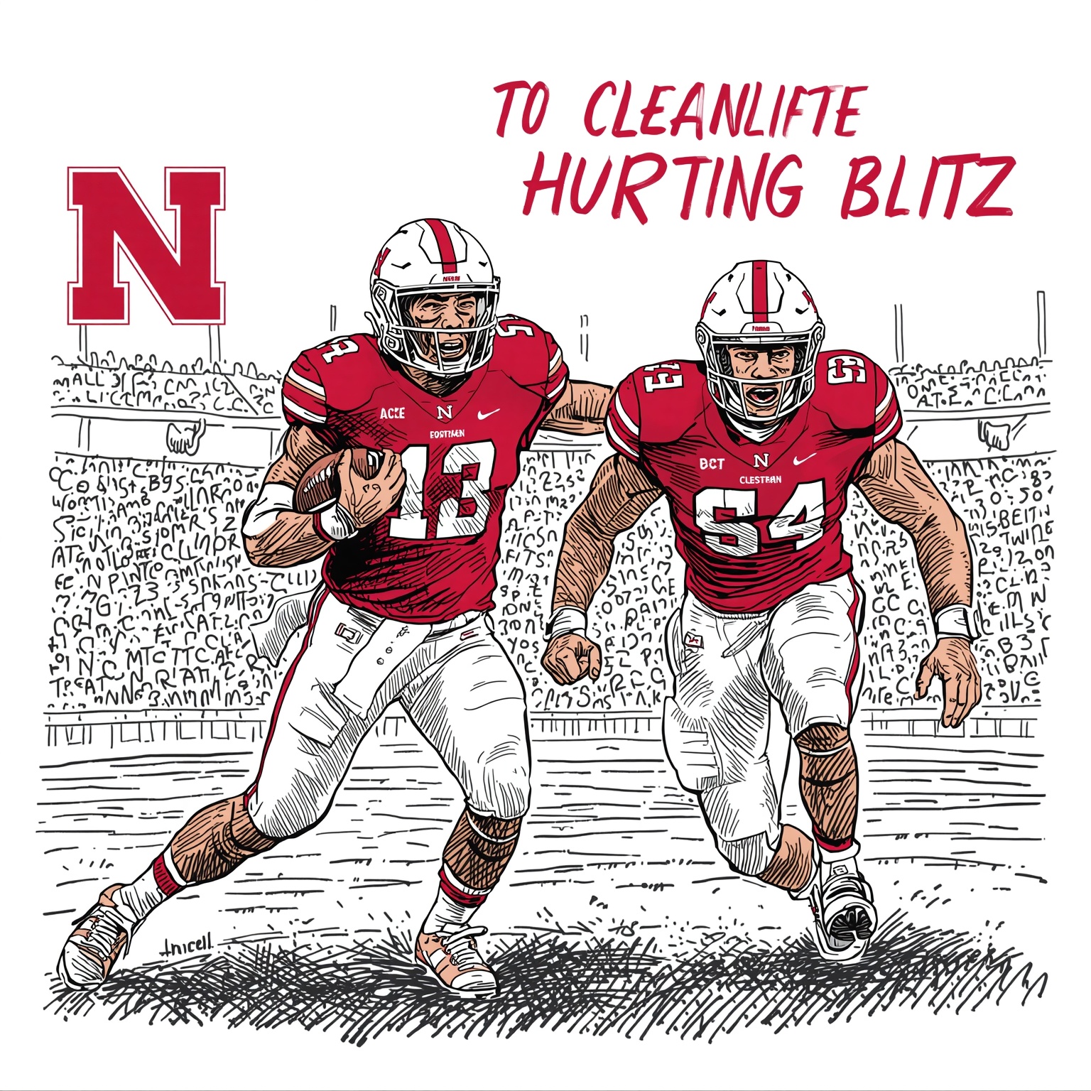 Husker Recruiting Blitz: Landing Hunter and Moe - painting of Nebraska Cornhuskers football venue