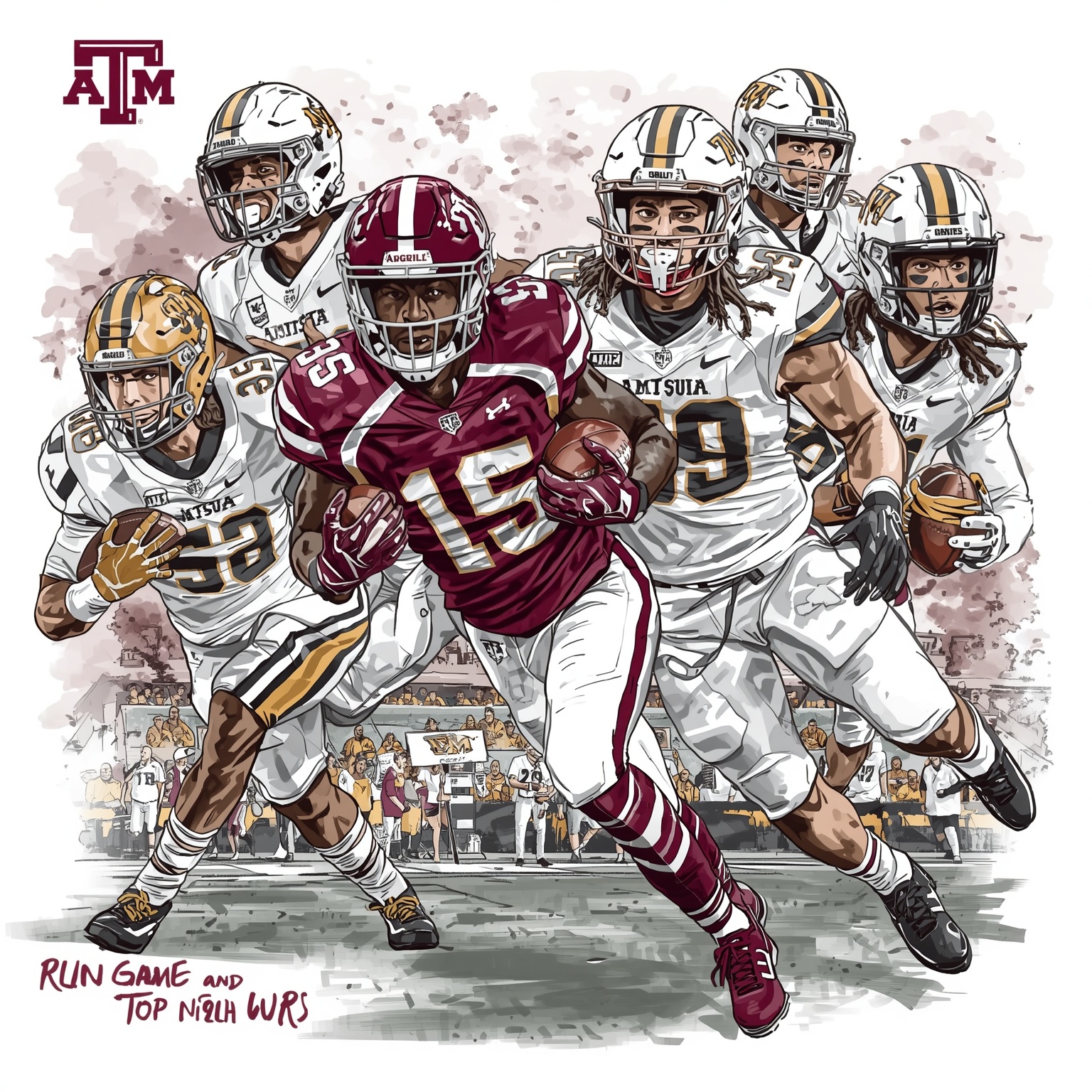 Aggies vs Missouri’s Run Game and Top-Notch WRs - painting of Texas A&M Aggies football venue