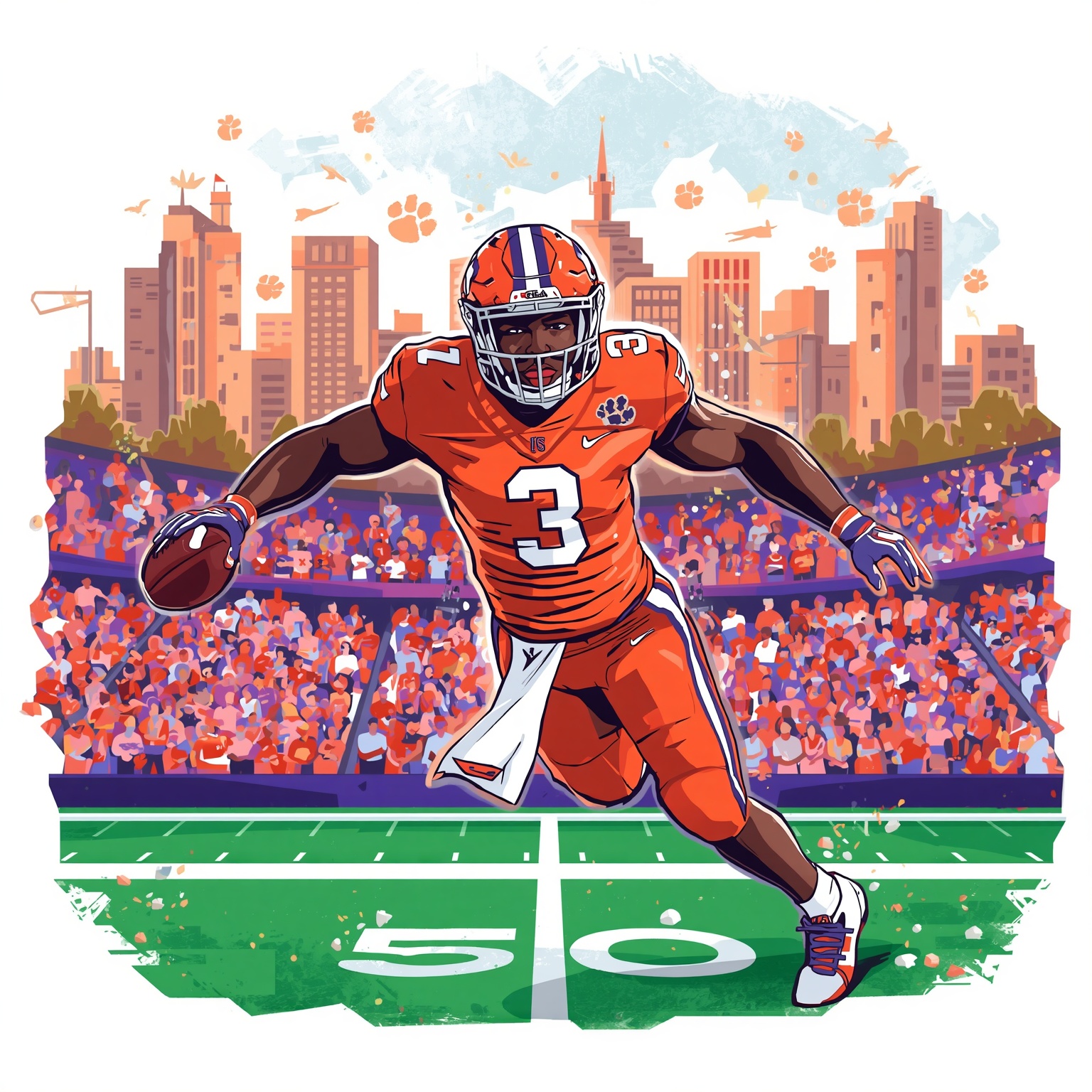 Clemson’s 2027 Recruits: Five-Star Rise and DB Decision - painting of Clemson Tigers football venue