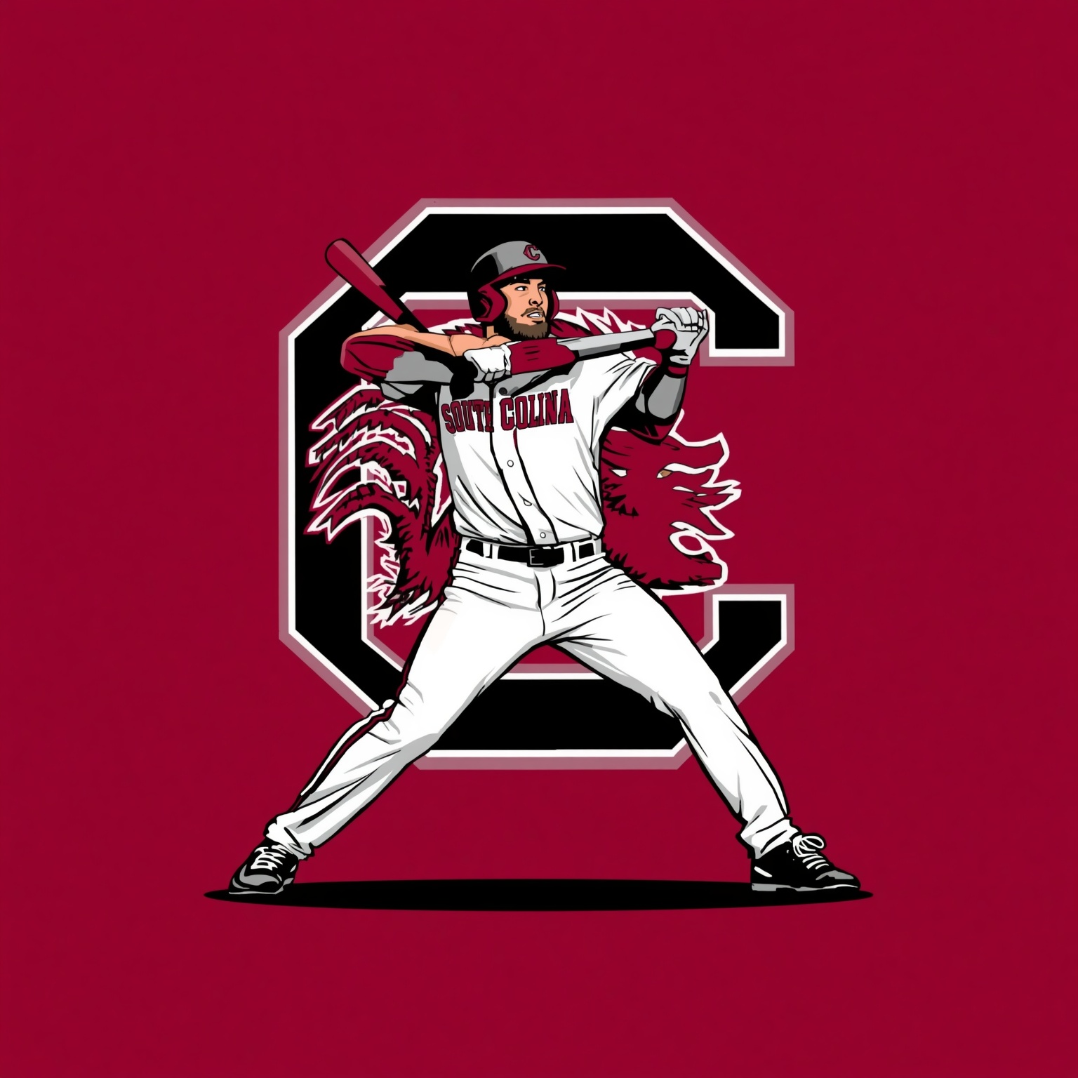 Coastal Stars Flock to Gamecocks in Transfer Spree - painting of South Carolina Gamecocks baseball venue