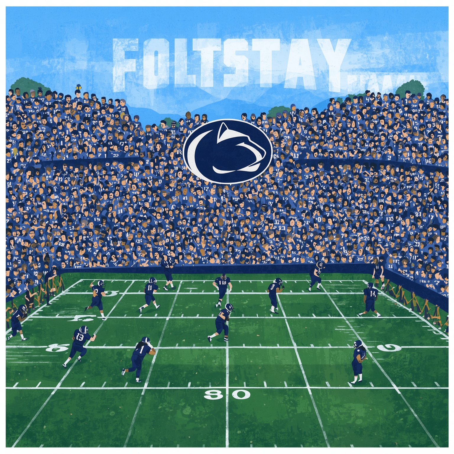 Penn State Football Shakeup: Rankings, Roster & Recruitment - painting of Penn State Nittany Lions football venue