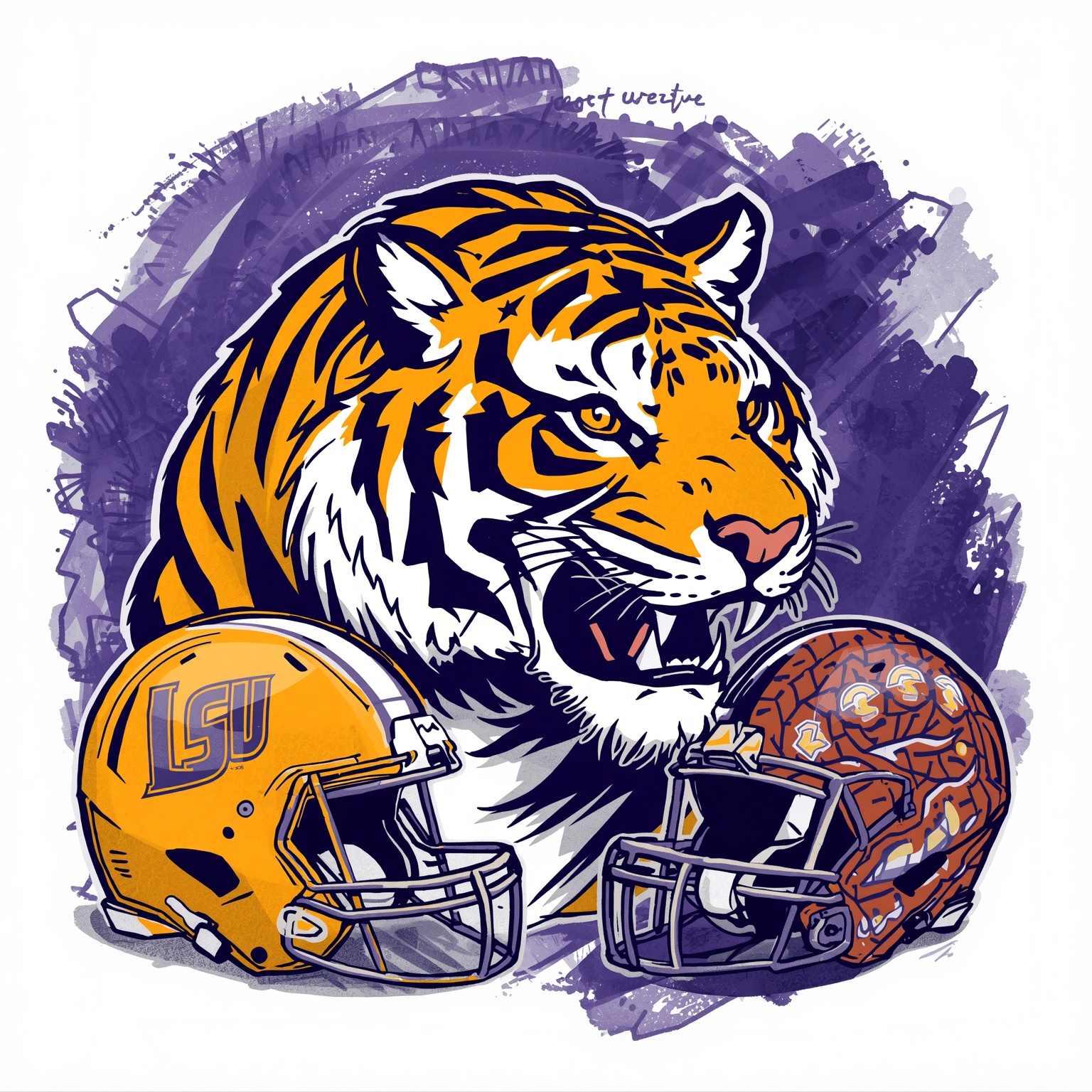 Tigers’ Trio: Transfers, Title Runs & Draft U-Turns - painting of LSU Tigers baseball, football venue
