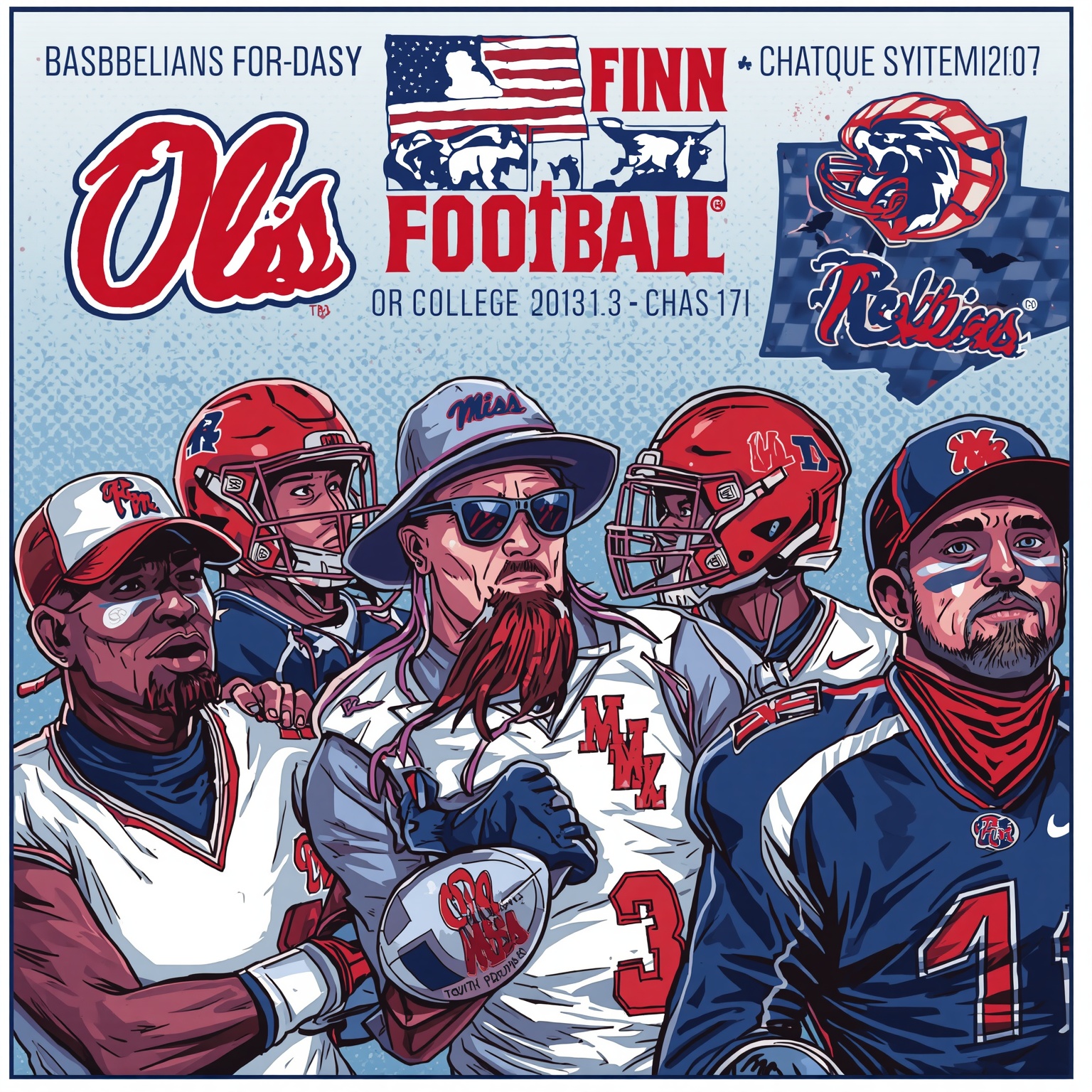 Rebels’ Baseball Surge and Football Tune-Up - painting of Ole Miss Rebels baseball, football venue