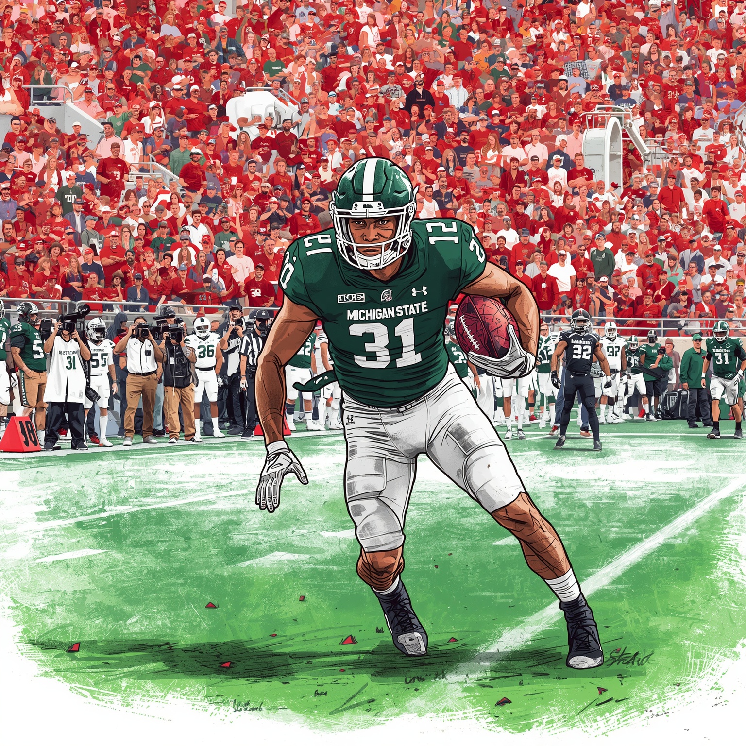 Pressure Cooker: Spartan Roster and Recruiting Woes - painting of Michigan State Spartans football venue