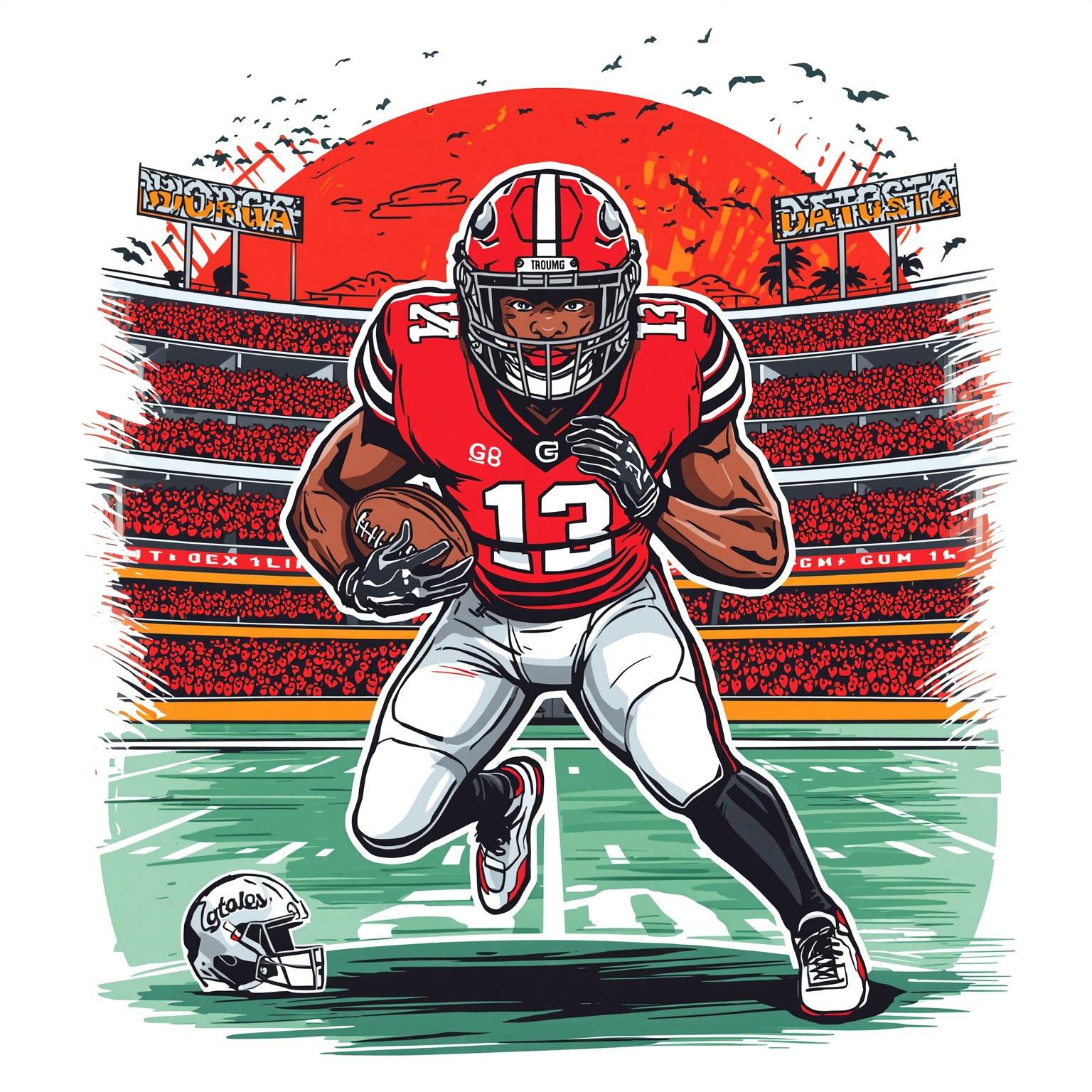 Dawgs Snatch Elite Lineman from Gators - painting of Georgia Bulldogs football venue