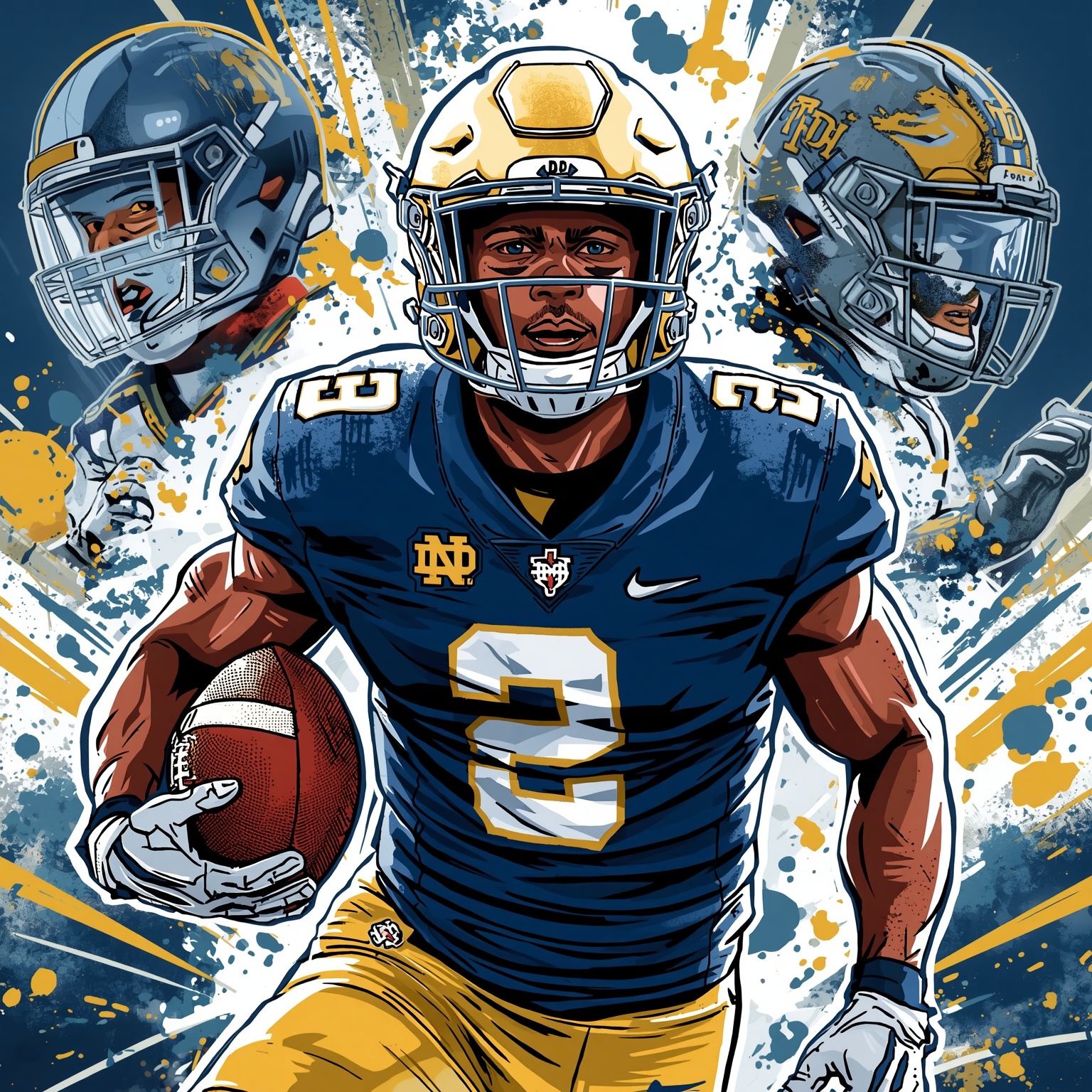 Irish Surge in Hunt for Five-Star Linebacker - painting of Notre Dame Fighting Irish football venue