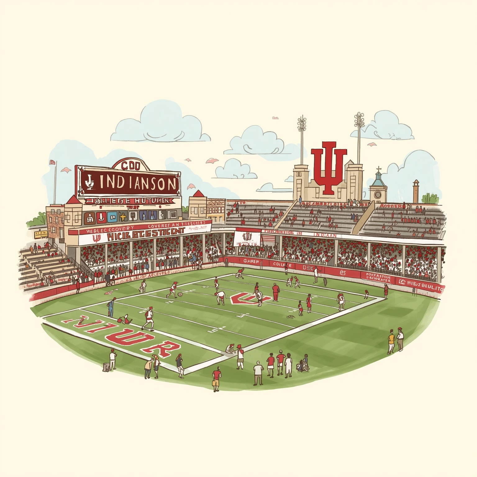 Bielema’s Unexpected Hat-Tip to Indiana Coaches - painting of Indiana Hoosiers football venue