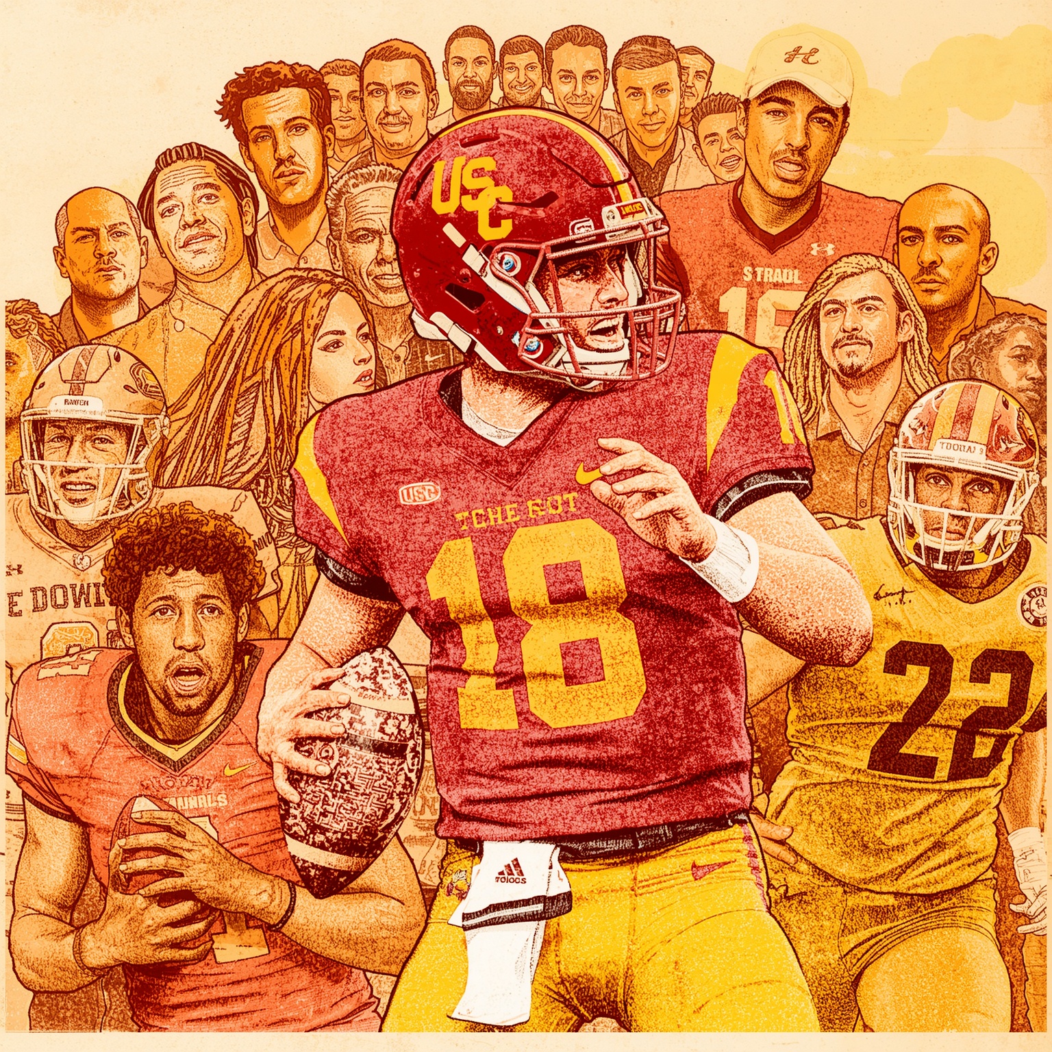 Quarterback Prospect Takeover: USC’s Elite Recruiting Week - painting of USC Trojans football venue