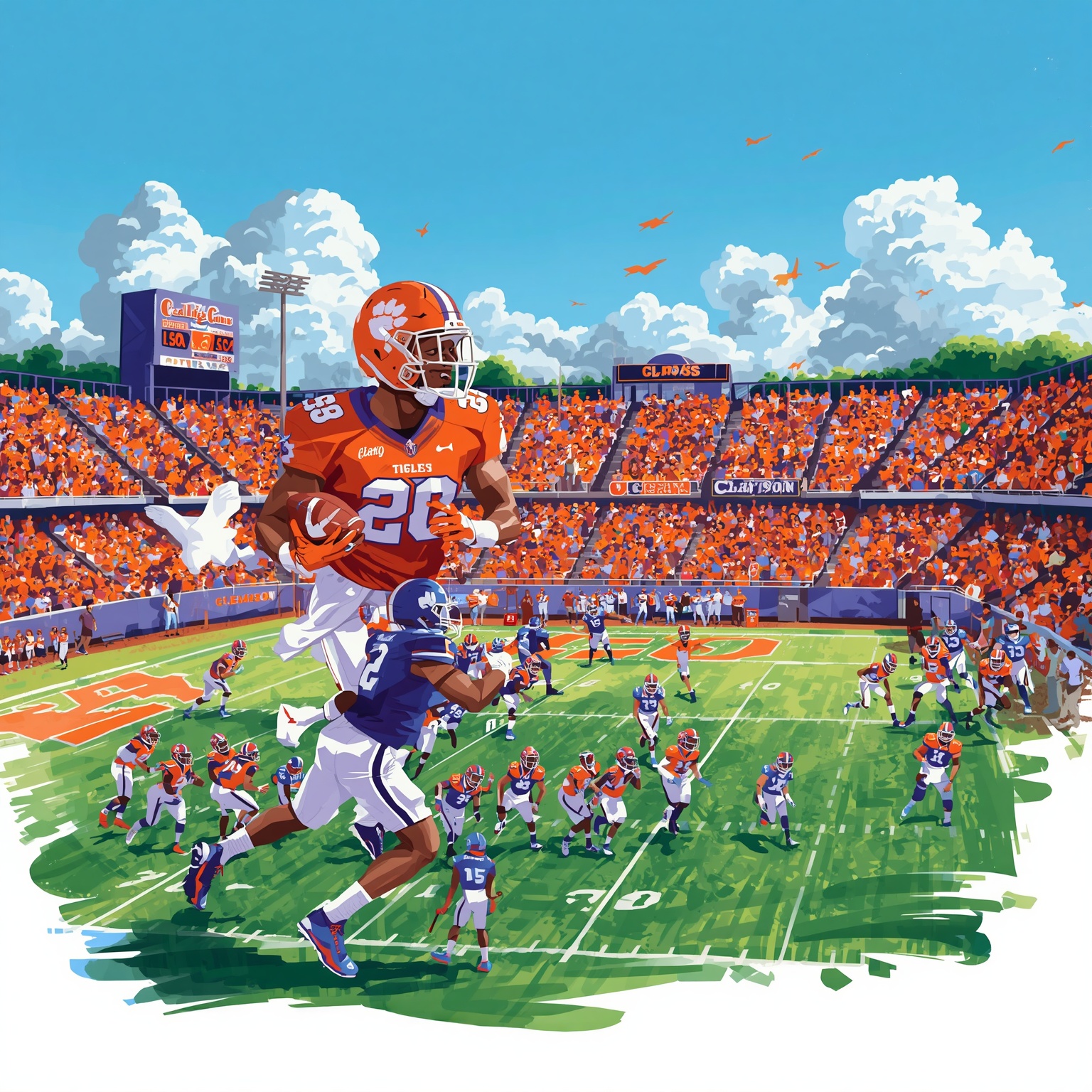 Clemson’s First 2028 Football Offers Debut - painting of Clemson Tigers football venue