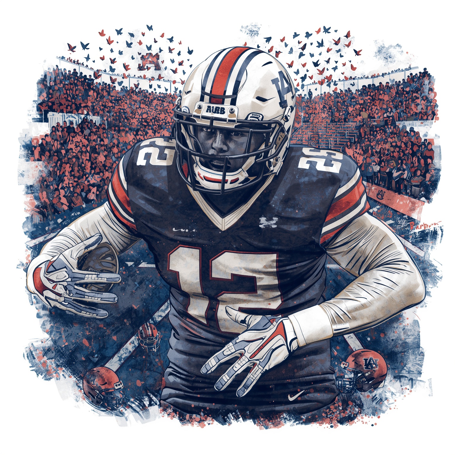 Auburn’s Defense: Blue-Chip Recruits to NFL Buzz - painting of Auburn Tigers football venue