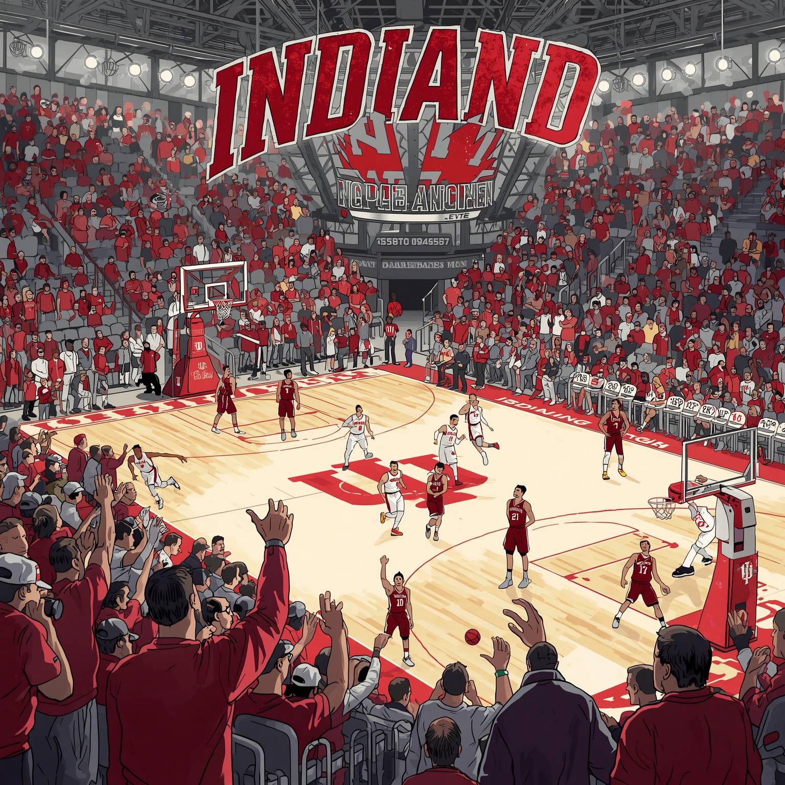 Why OG Anunoby Tops IU’s NBA Pros Since Isiah - painting of Indiana Hoosiers basketball venue