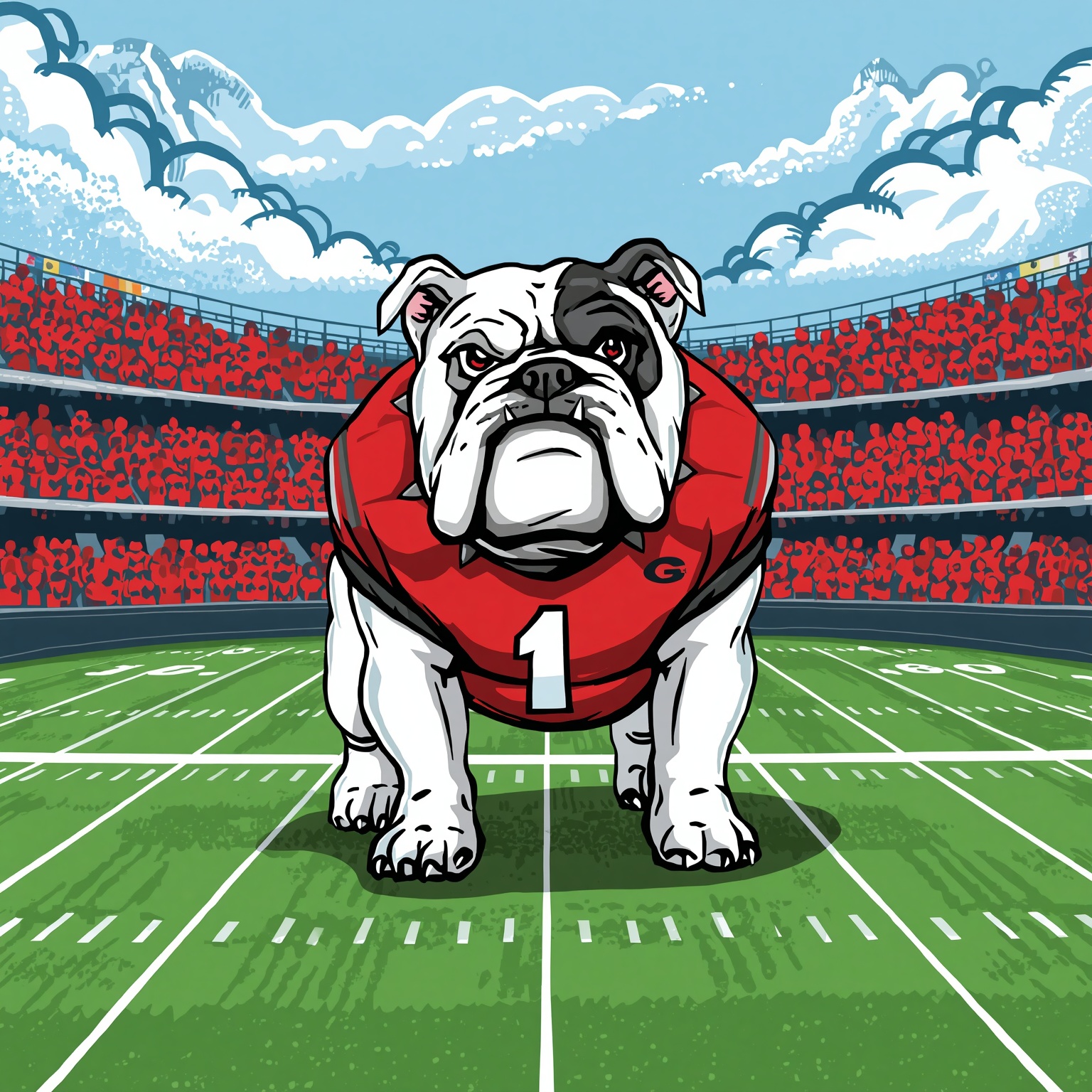 Georgia Bulldogs: CWS Elimination and Recruiting Triumph - painting of Georgia Bulldogs football, baseball venue