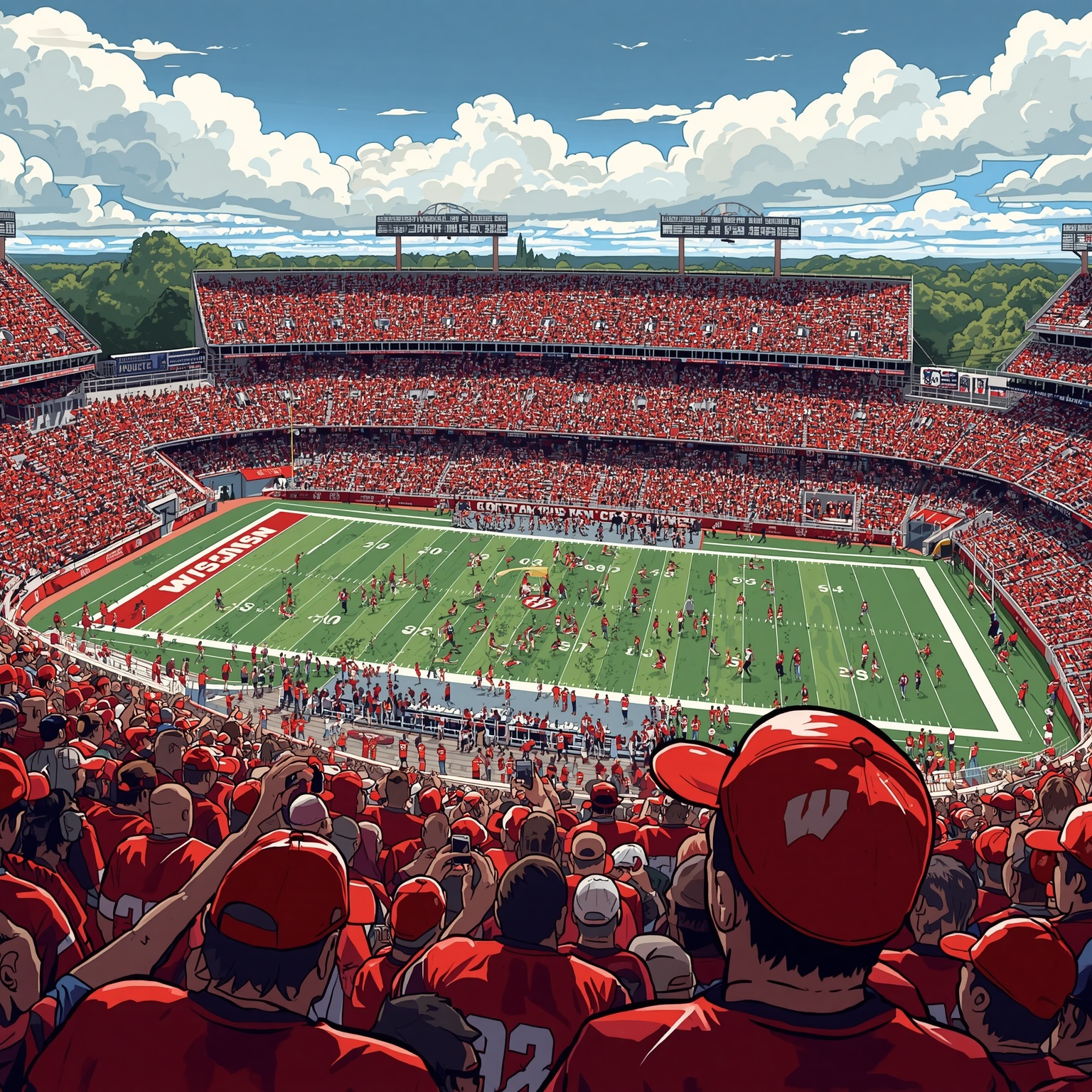 Badger Recruiting Blitz: Targets, Visits & CB Prospect - painting of Wisconsin Badgers football venue