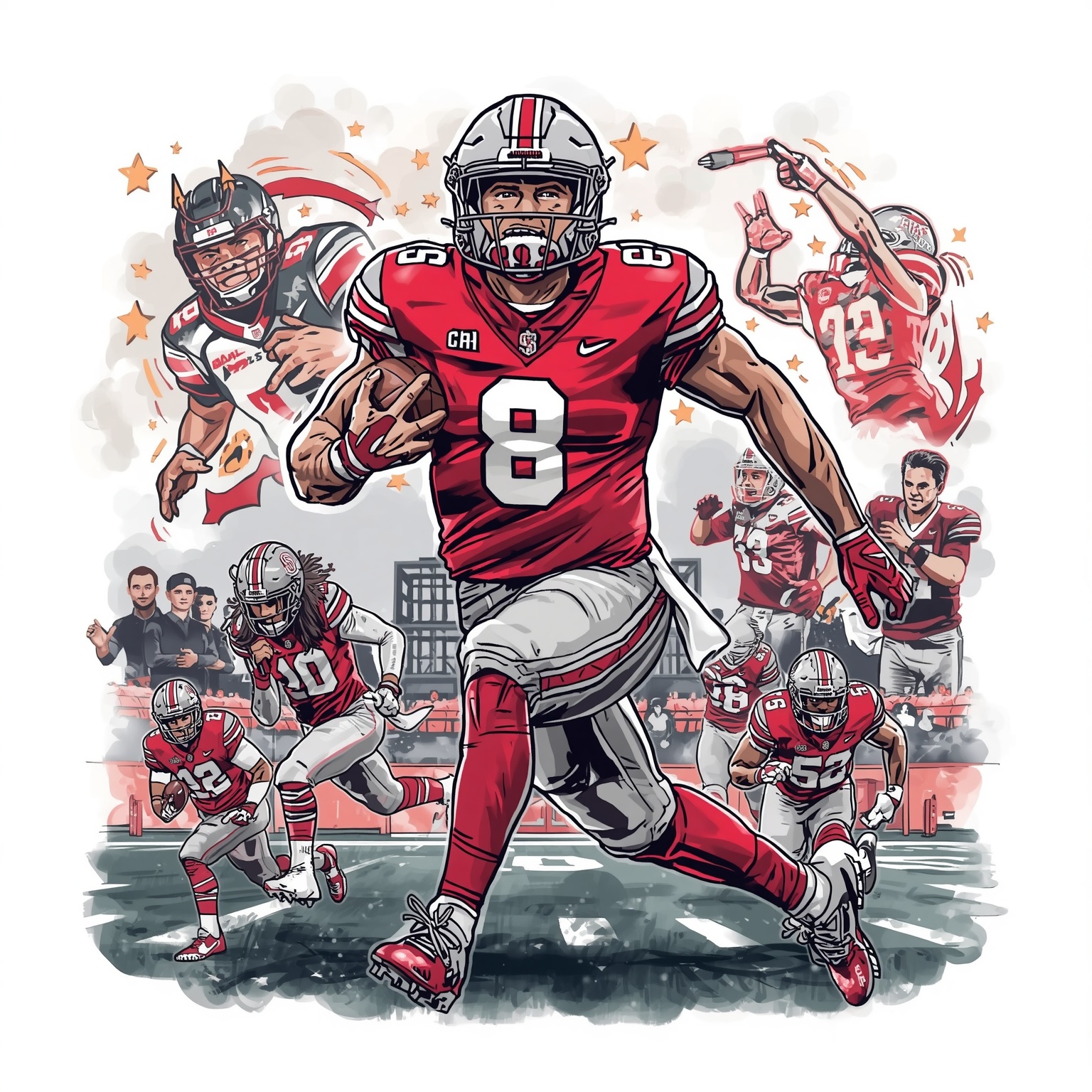 Buckeyes' NIL Drama, Recruiting Sizzle, Schedule Snubs - painting of Ohio State Buckeyes football venue