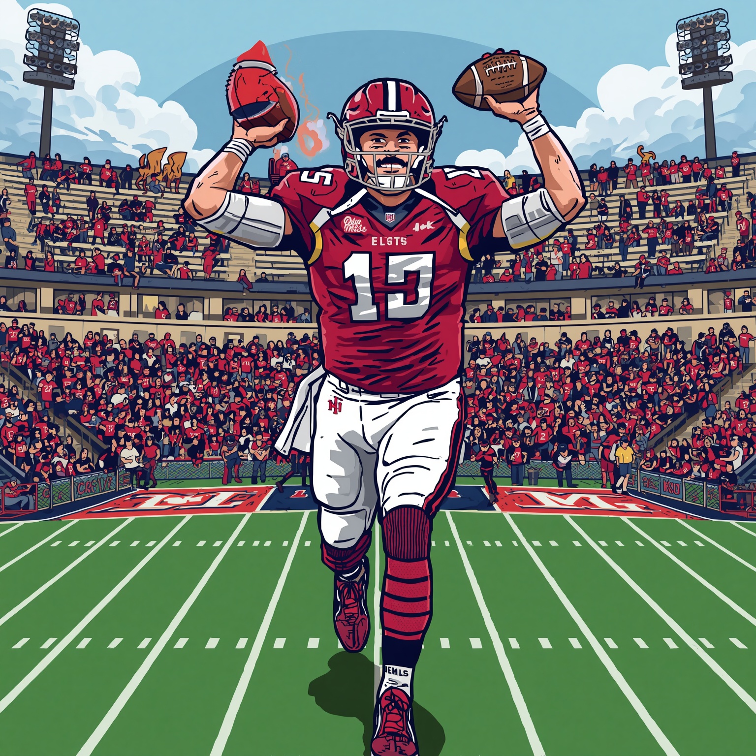 Rebels’ Roster Rumbles: Drafts, Transfers and MVP Dreams - painting of Ole Miss Rebels baseball, football venue