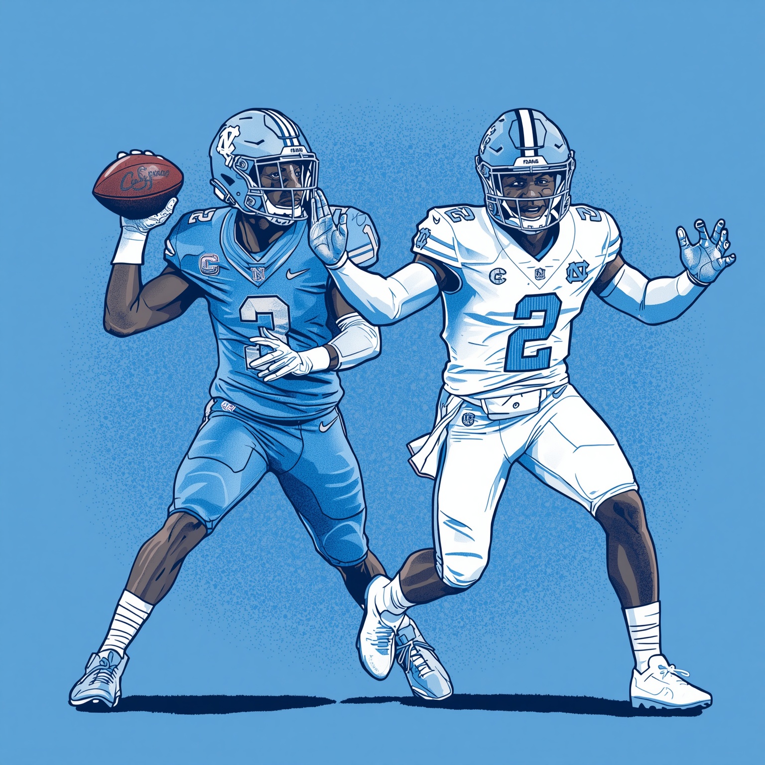 UNC’s New Recruits: Thurman’s Edge & Adams’ Hype - painting of North Carolina Tar Heels football, basketball venue