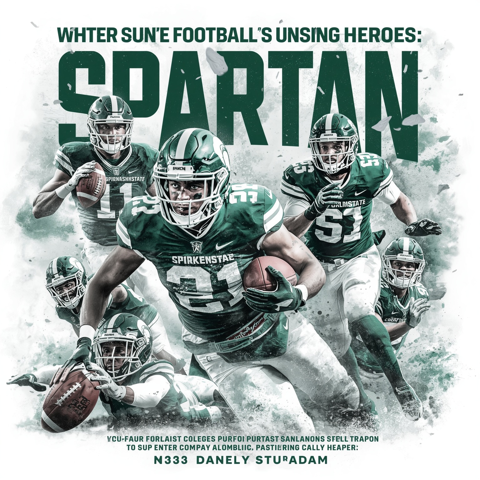 Spartan Football’s Unsung Heroes: Connington & Vincic - painting of Michigan State Spartans football venue