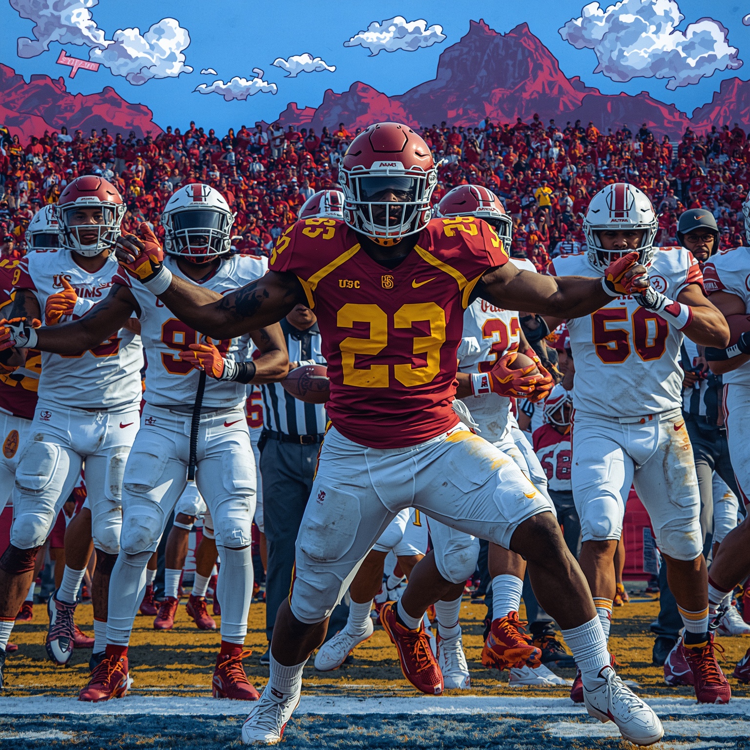 USC Football: Riley’s Rank and Playoff Threats - painting of USC Trojans football venue