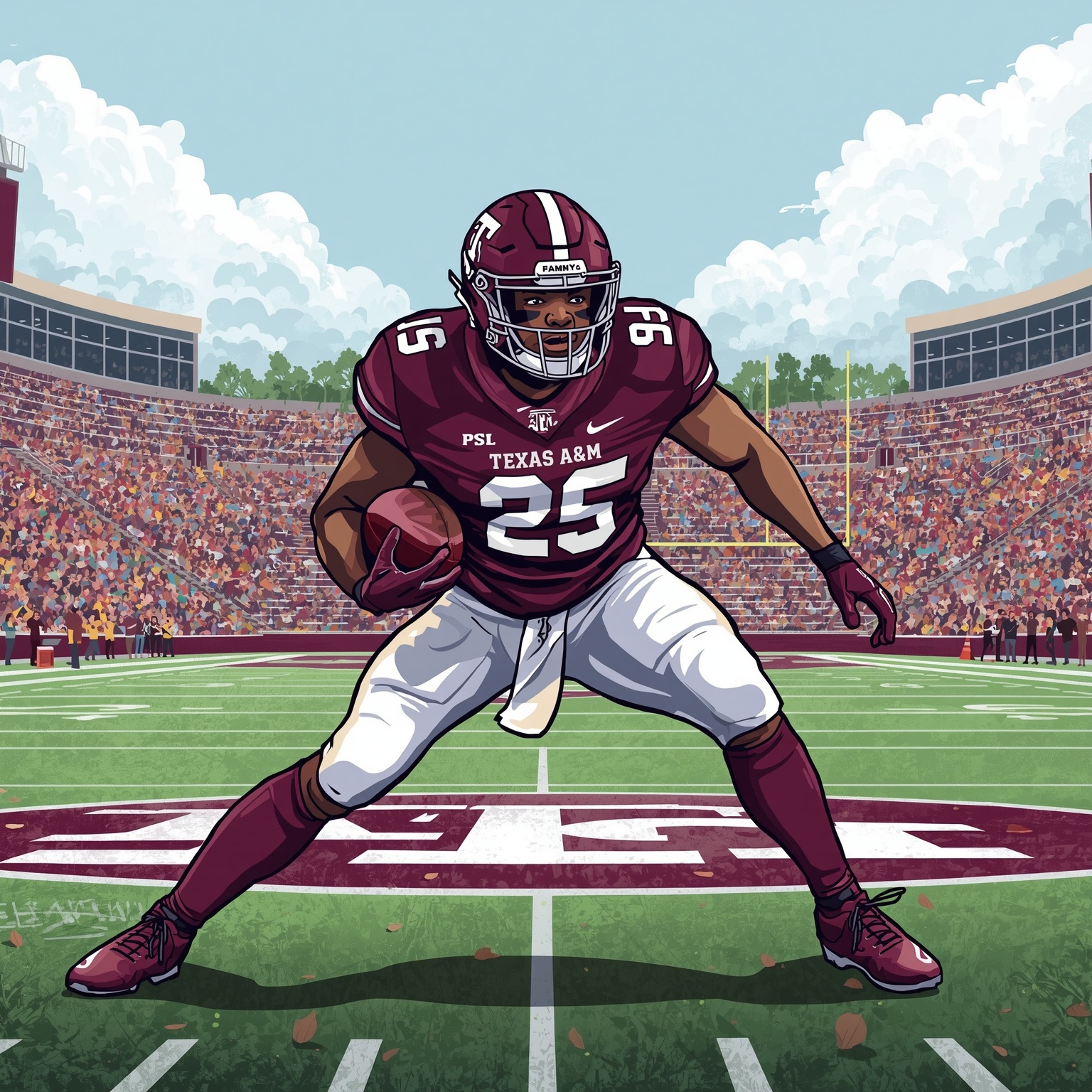 Aggies Land Top Linebacker, Then Clash With Citadel - painting of Texas A&M Aggies football venue