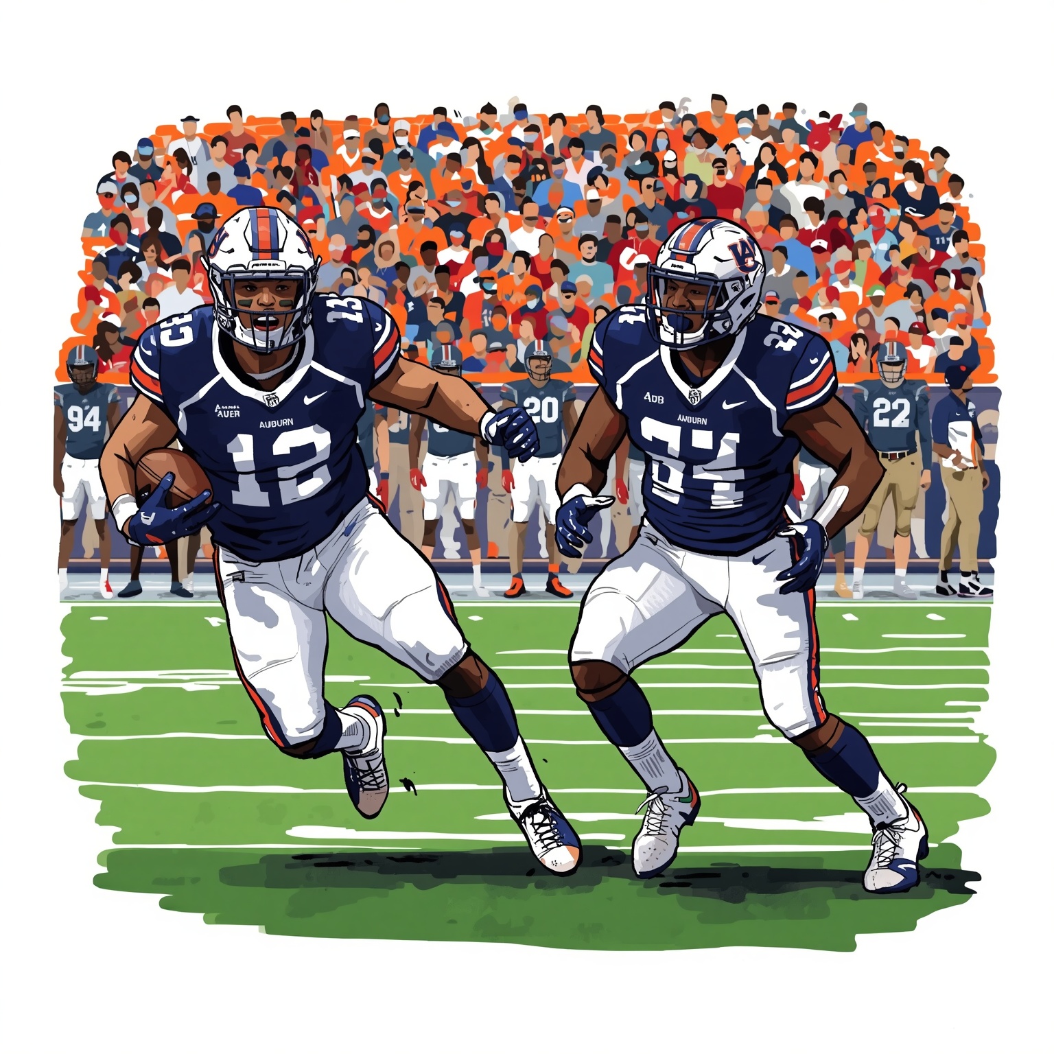 Auburn's Next Big Playmakers on the Rise - painting of Auburn Tigers football venue