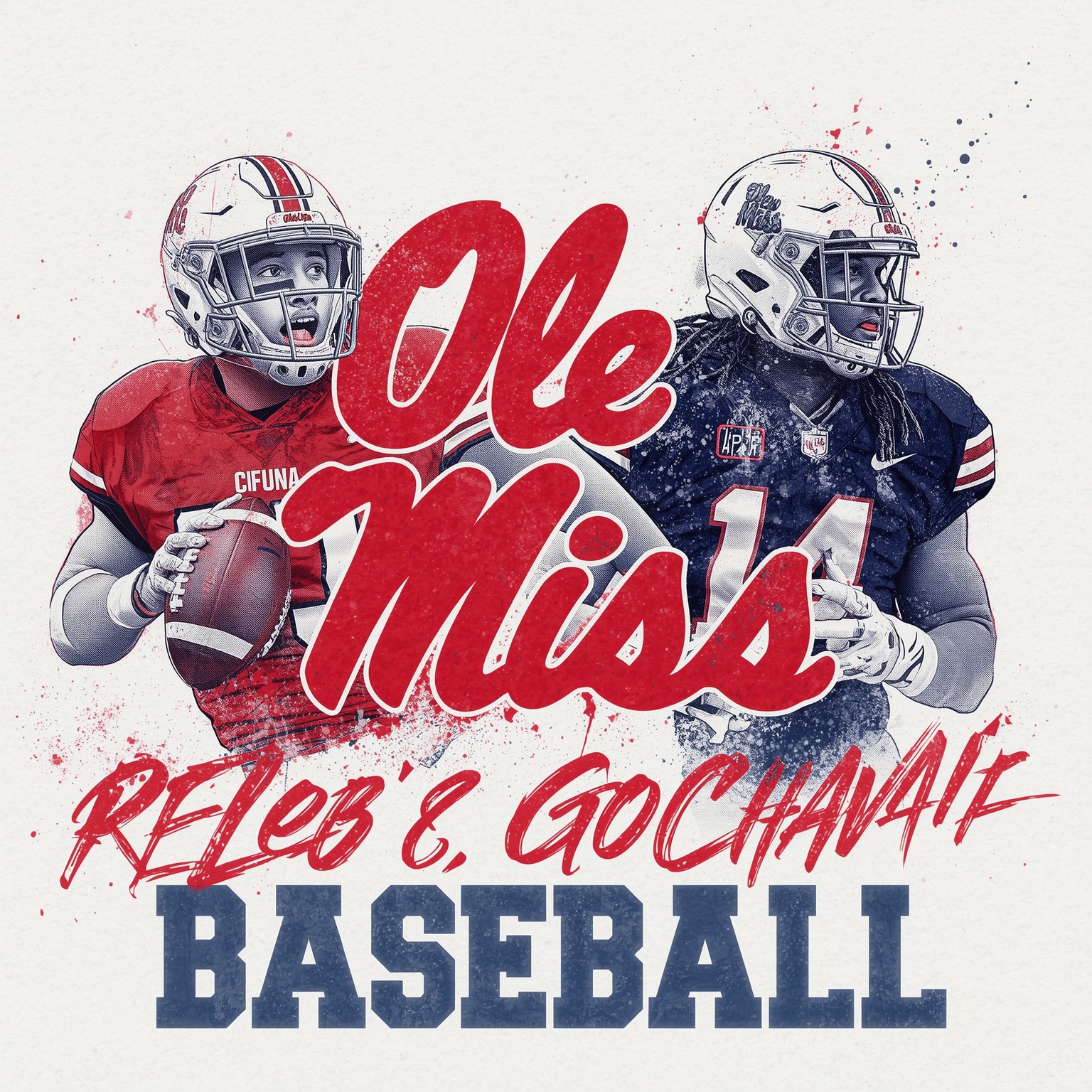 Rebels’ Rising QB, Coaching Clash & Super Regional Drama - painting of Ole Miss Rebels football, baseball venue
