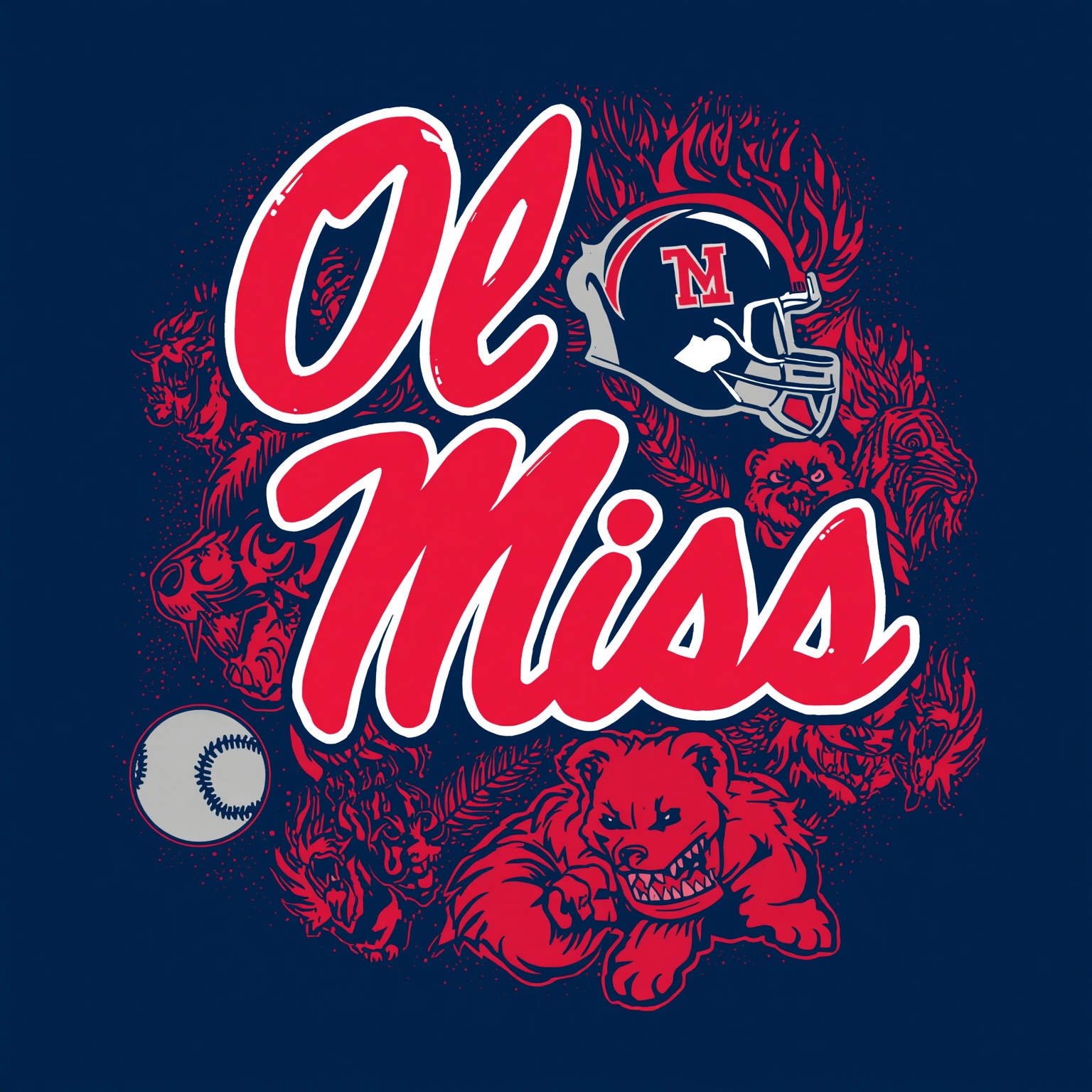 Ole Miss Rebuild: Transfers, Texas Threats, & Diamond Haul - painting of Ole Miss Rebels baseball,football venue