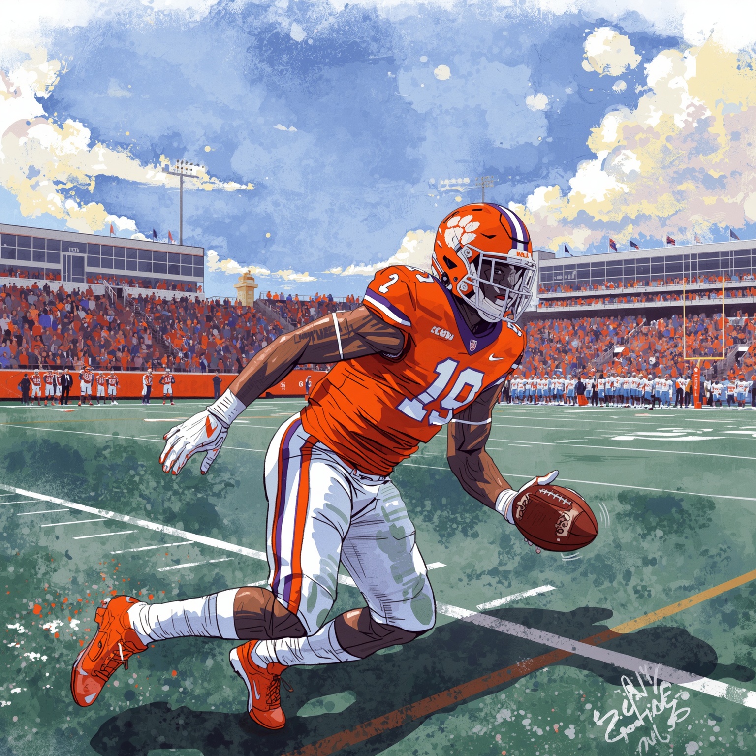 Clemson’s 2027 LB Lock-In & 2028 OL Offer Frenzy - painting of Clemson Tigers football venue