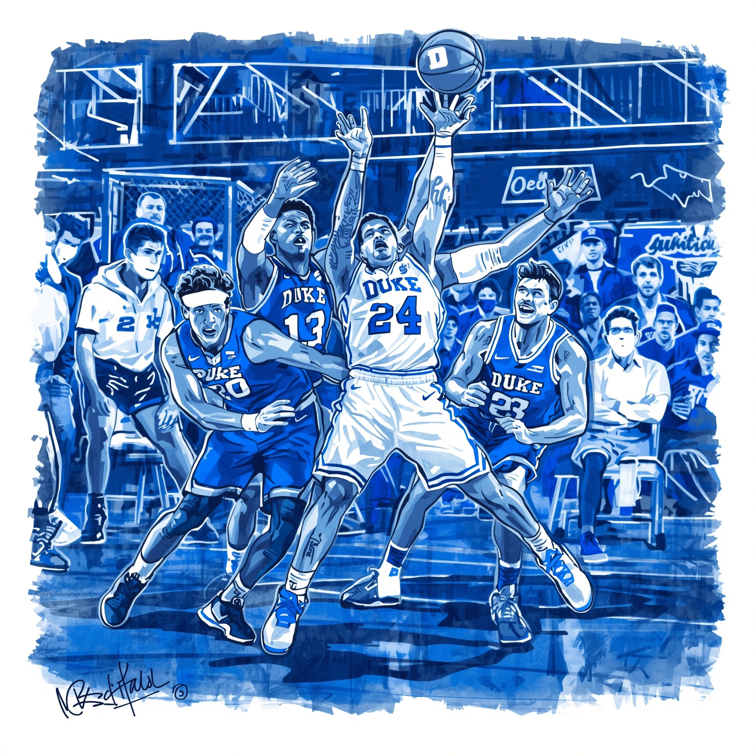 Duke Basketball’s Roster Revamp, Prospects & Coaching Drama - painting of Duke Blue Devils basketball venue