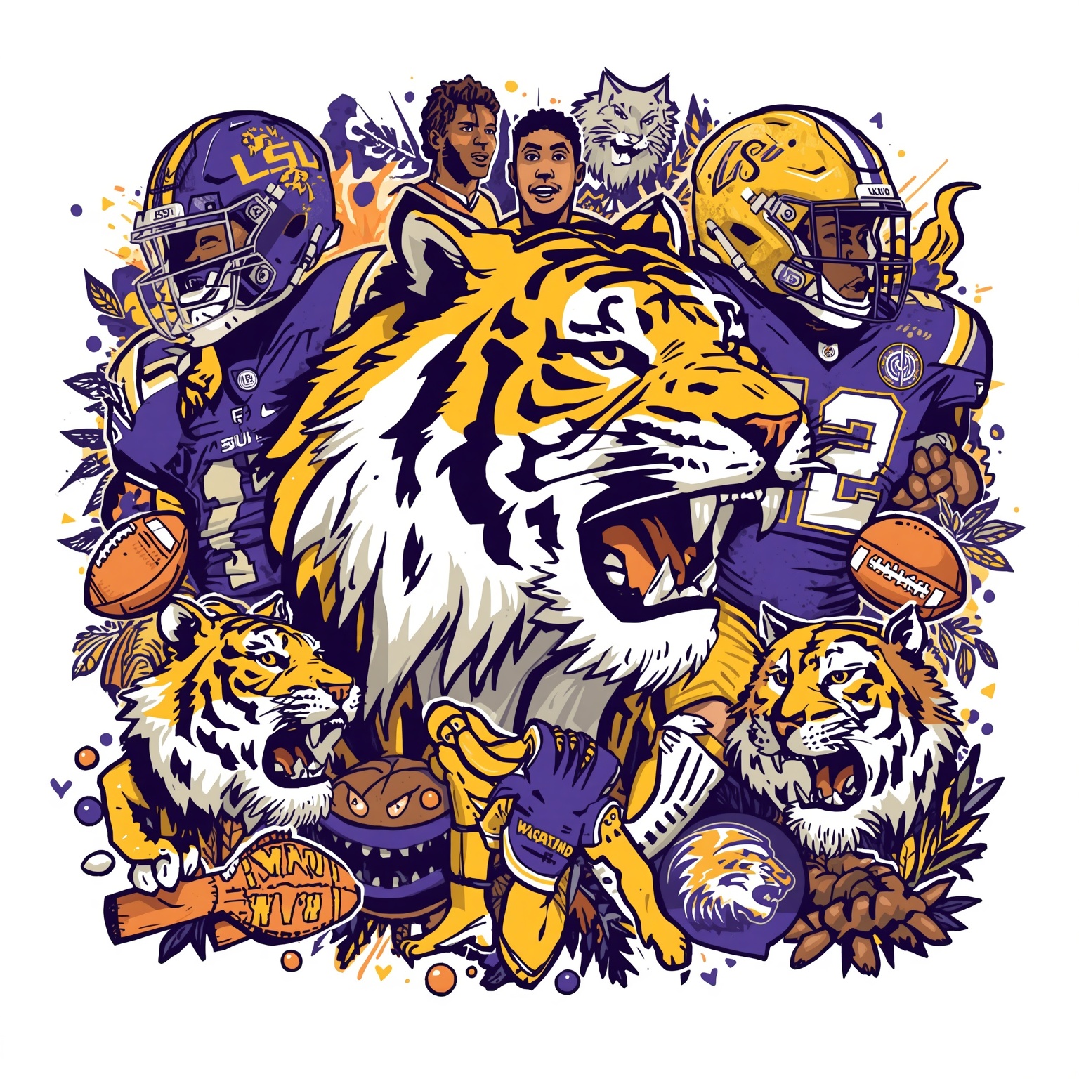 LSU’s Recruiting Frenzy, Roster Overhauls & Matchups - painting of LSU Tigers football,basketball venue