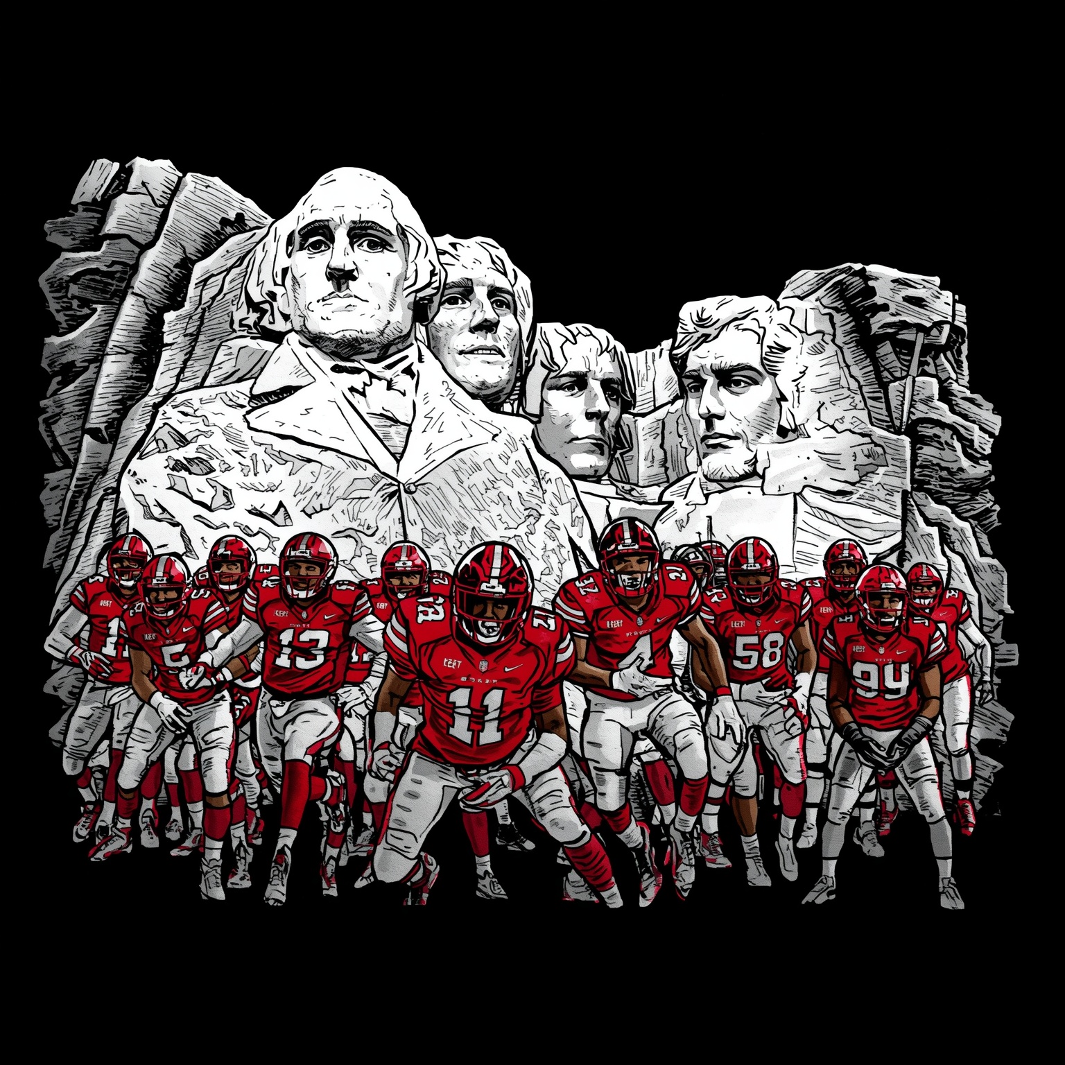 Husker Commitment Craze and QB Mount Rushmore - painting of Nebraska Cornhuskers football venue