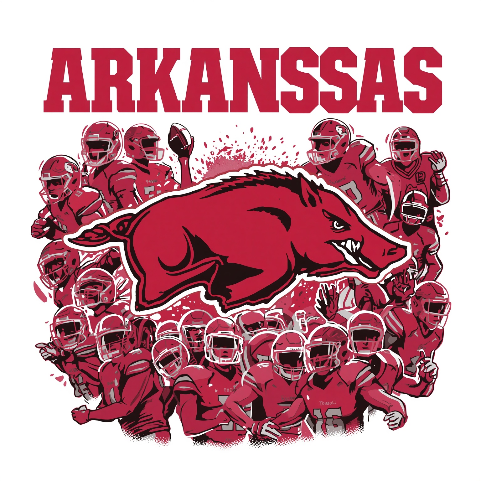 Arkansas Sports Roundup: Recruits, Drafts & Rivalries - painting of Arkansas Razorbacks football, basketball venue