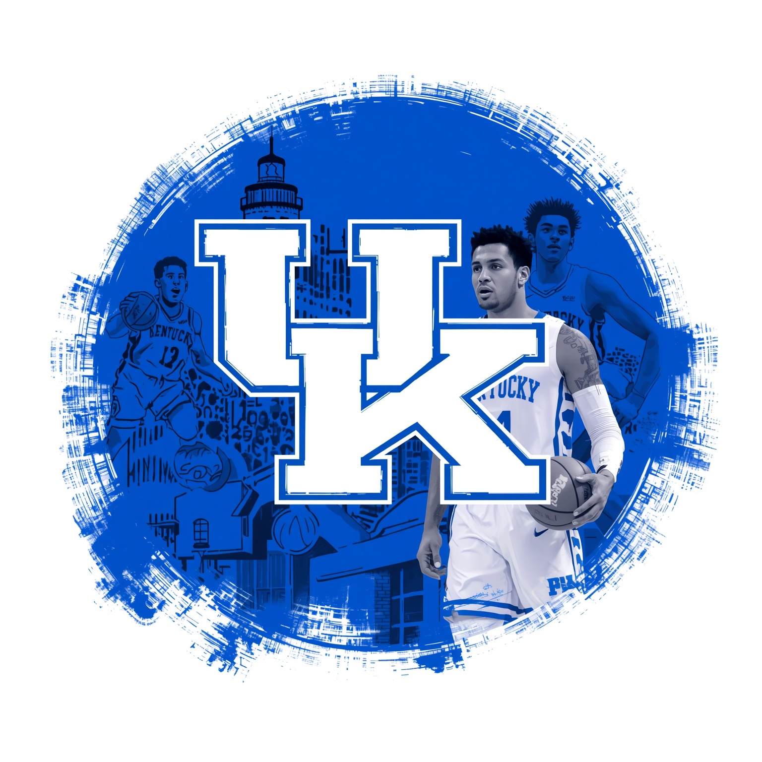 Justin McBride Compared to Julius Randle at Kentucky - painting of Kentucky Wildcats basketball venue