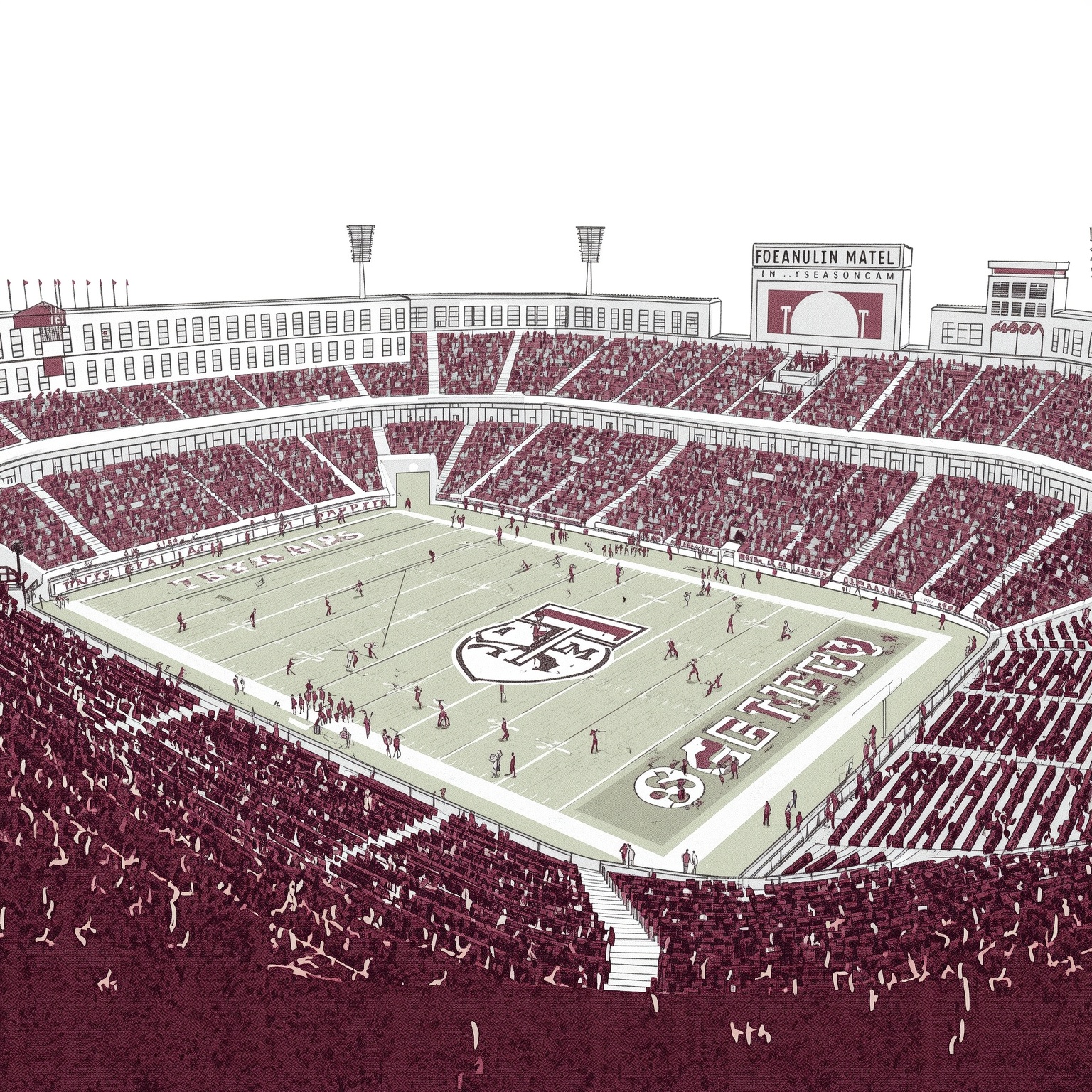 From Recruits to Rivalry: Aggies' Offseason Highlights - painting of Texas A&M Aggies football,basketball,baseball venue