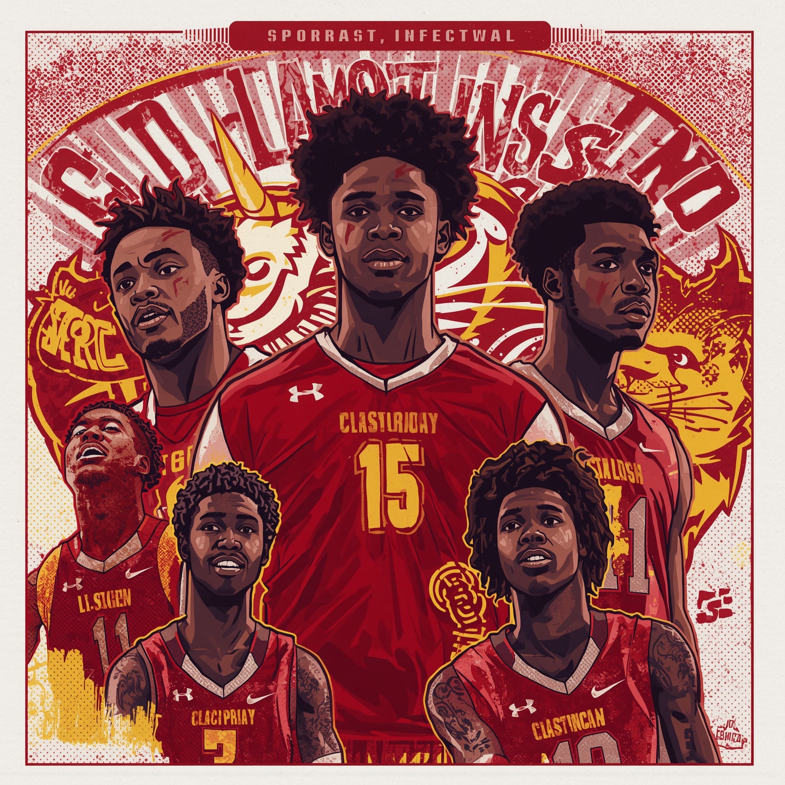 USC’s Rookies: From Sidelines to Spotlight - painting of USC Trojans basketball, football venue