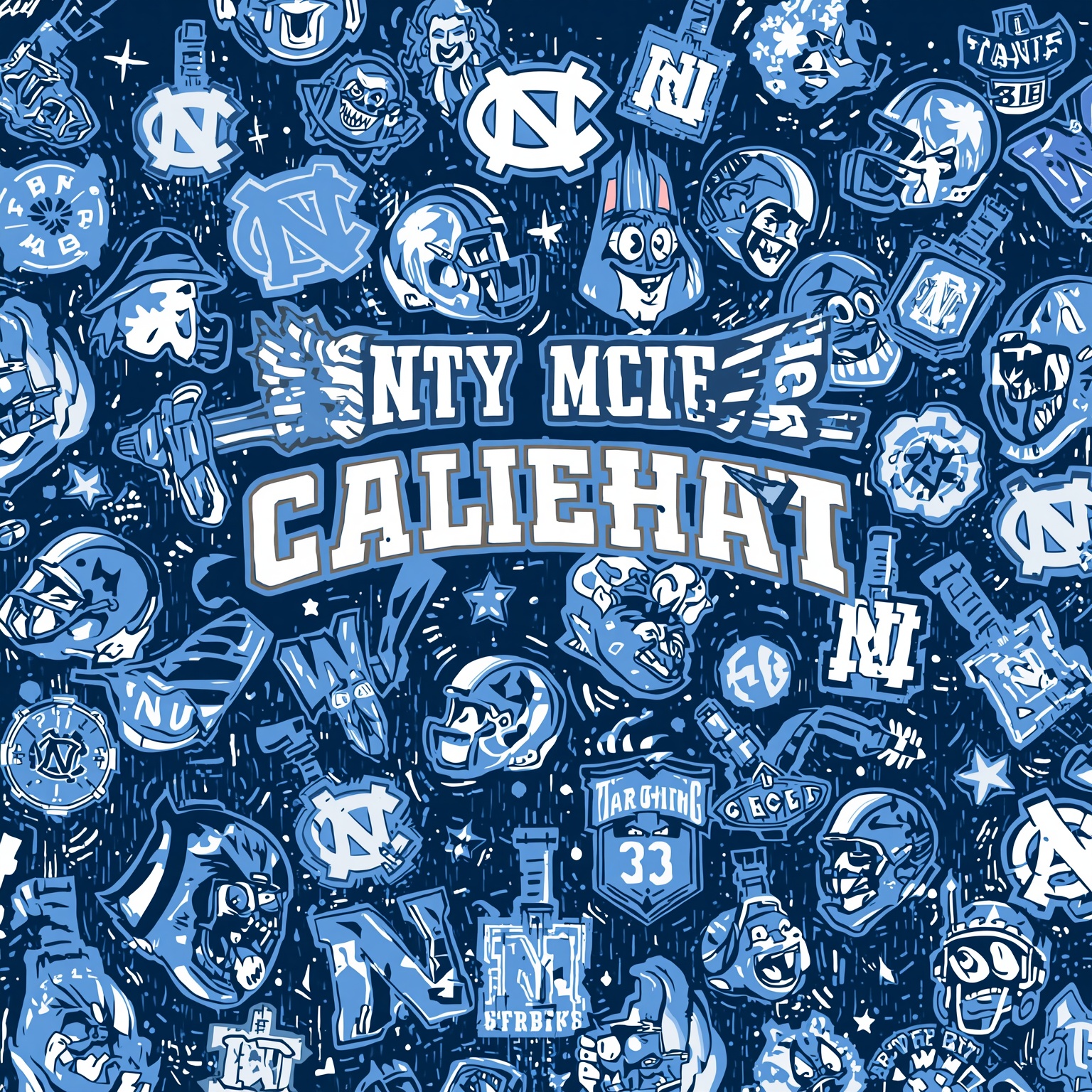 Tar Heels Eye Transfers, Draft Stars & Offense Revamp - painting of North Carolina Tar Heels basketball,football venue