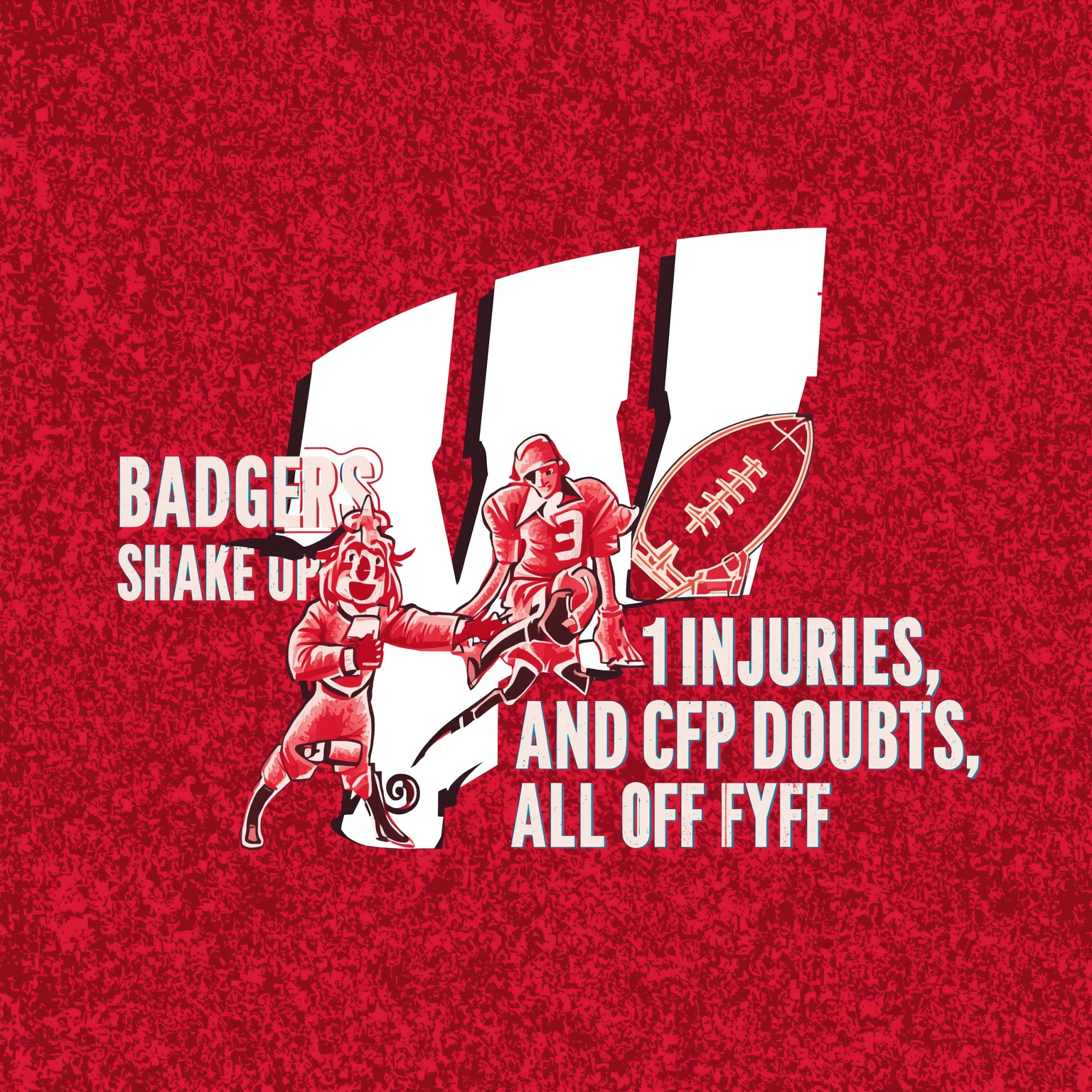 Badgers Shake Up: Transfers, Injuries, and CFP Doubts - painting of Wisconsin Badgers basketball, football venue