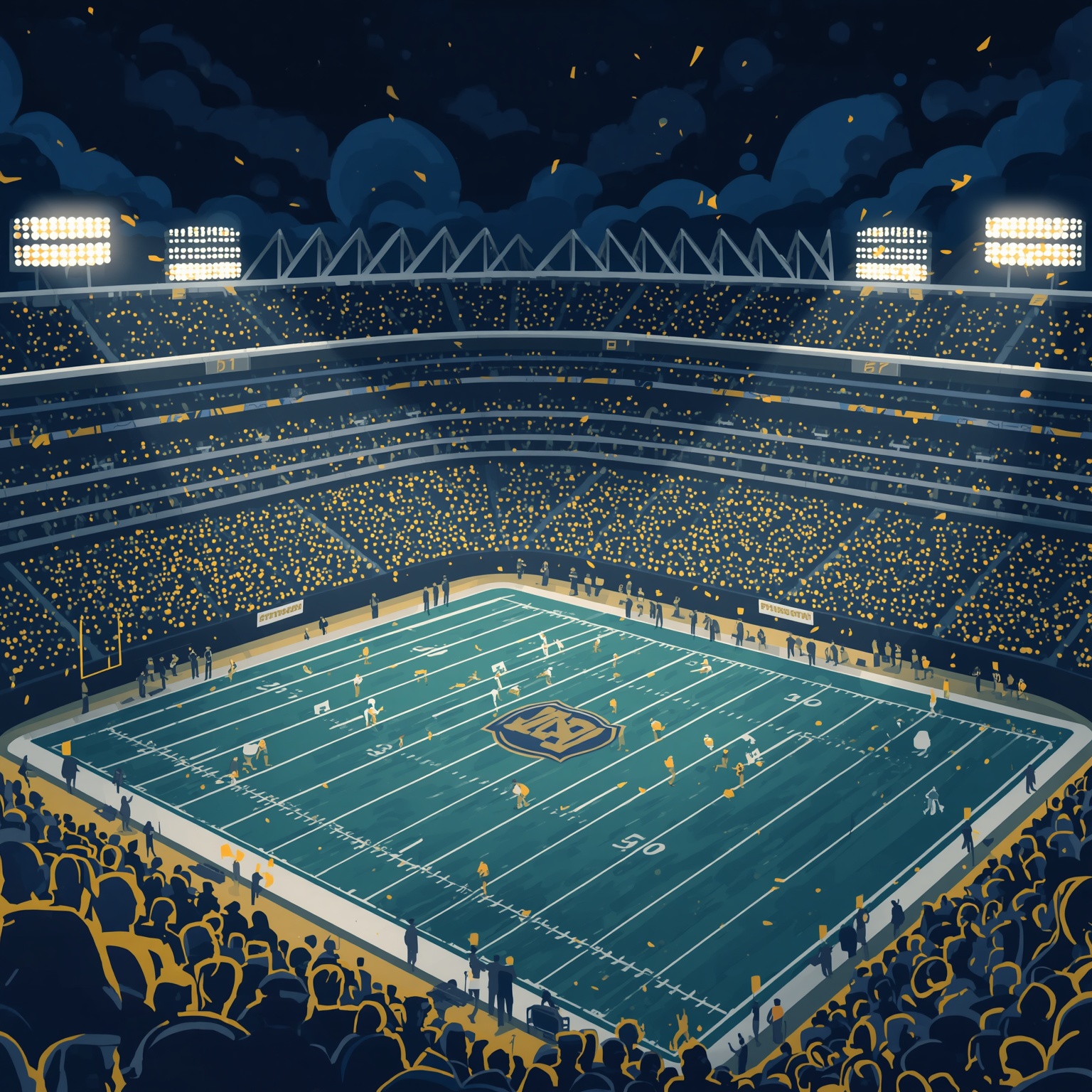 Notre Dame’s Talent Boom and the Death of the Underdog - painting of Notre Dame Fighting Irish football venue