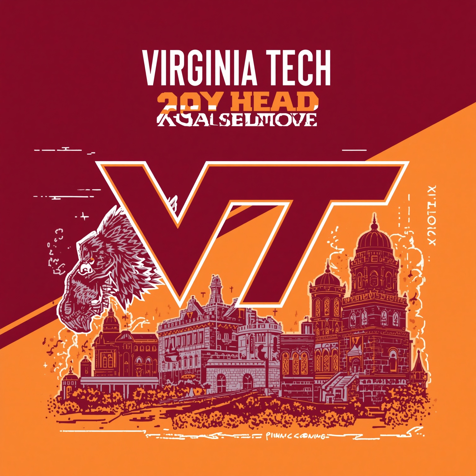 Virginia Tech’s Athletic Shakeup and 2026 Football Gauntlet - painting of Virginia Tech Hokies football,basketball venue