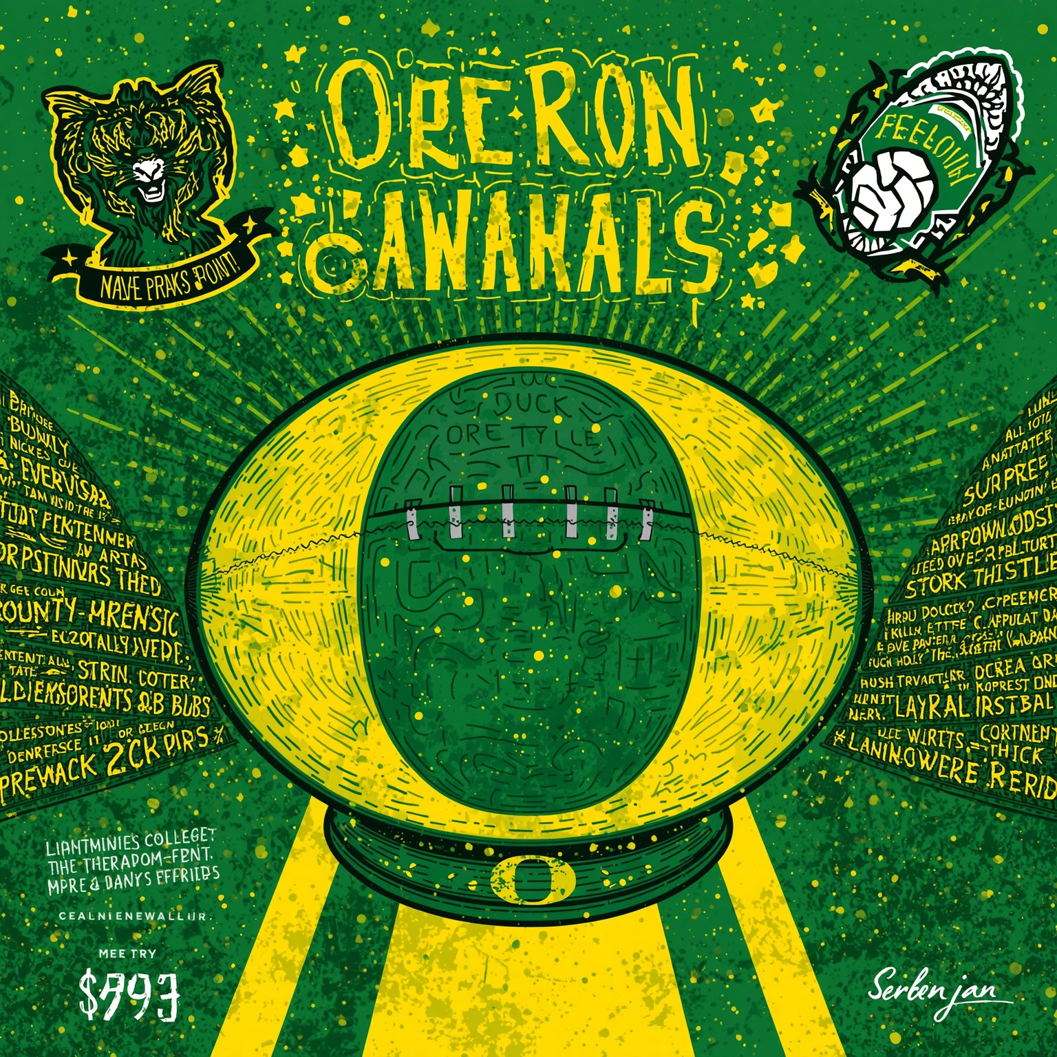 Oregon’s Global Showcase, QB Buzz & Big Ten Hopes - painting of Oregon Ducks football venue