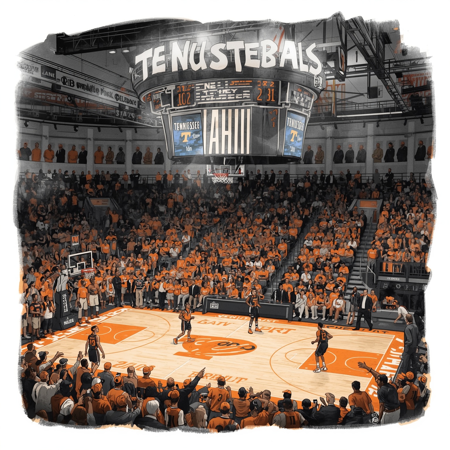 Ament’s NBA Draft Drama: From Heat Pick to Bucks - painting of Tennessee Volunteers basketball venue