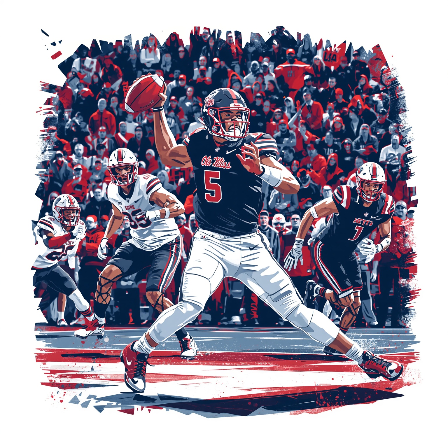 Ole Miss Unveils Transfer Weapon and 5-Star Recruit - painting of Ole Miss Rebels basketball, football venue