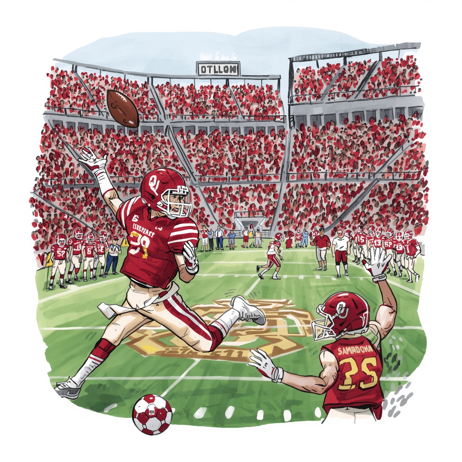 Oklahoma Football: From Youth Camp to 2026 X-Factors - painting of Oklahoma Sooners football venue