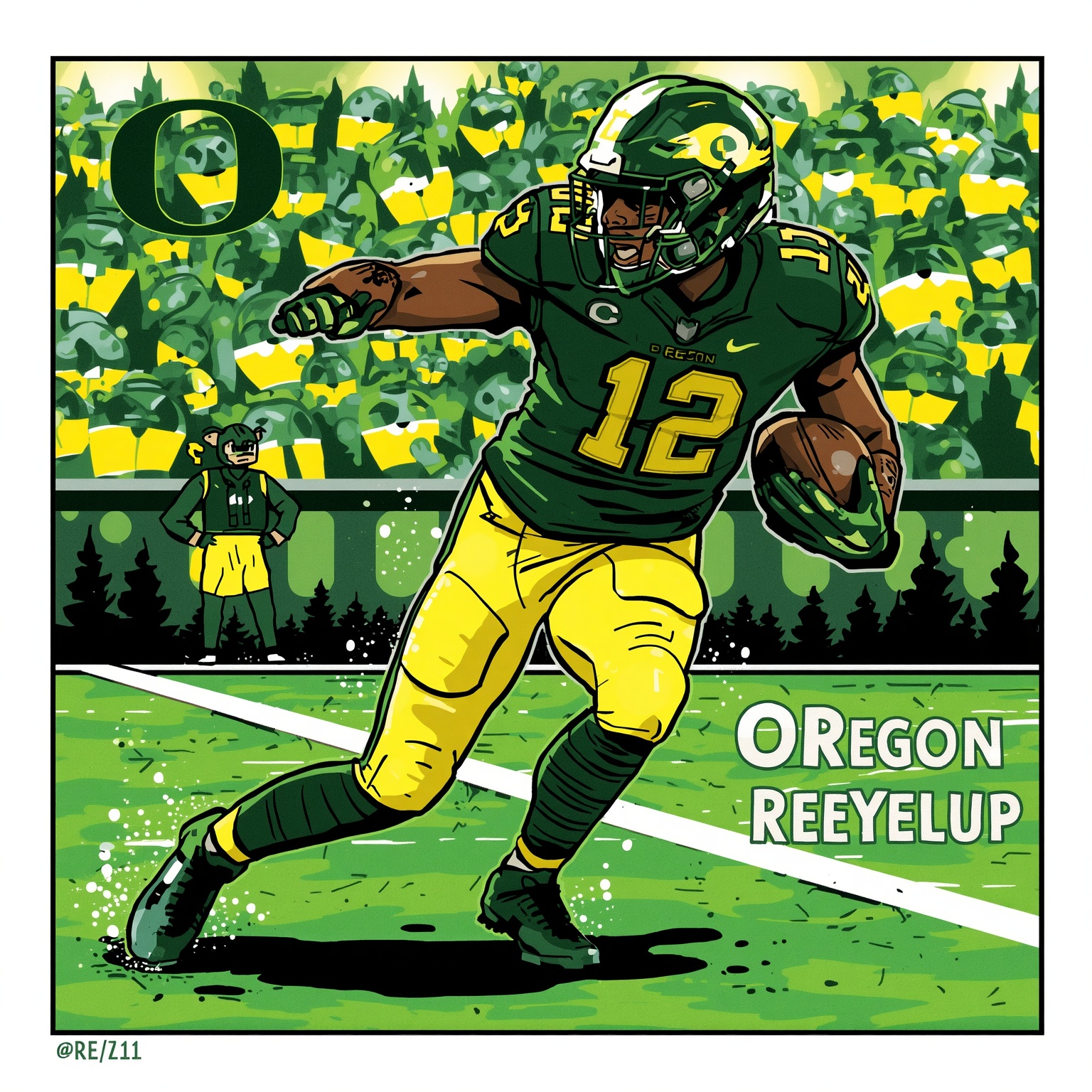 Oregon Ducks: Receiver Buzz, Draft Tests, Recruit Spotlight - painting of Oregon Ducks football venue