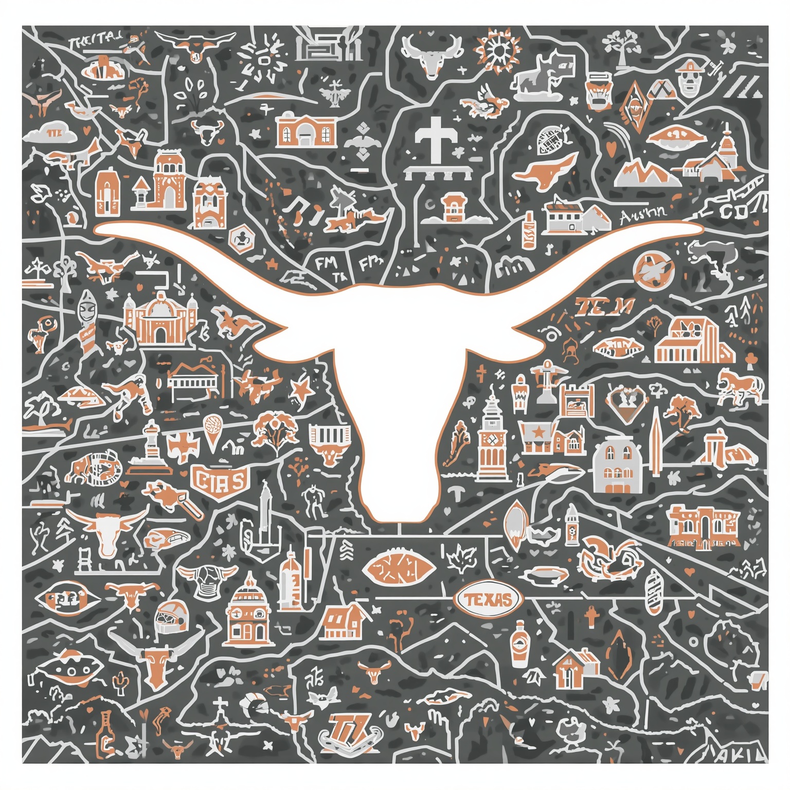 Texas Longhorns: Key Matchups and Future Playmakers - painting of Texas Longhorns football venue