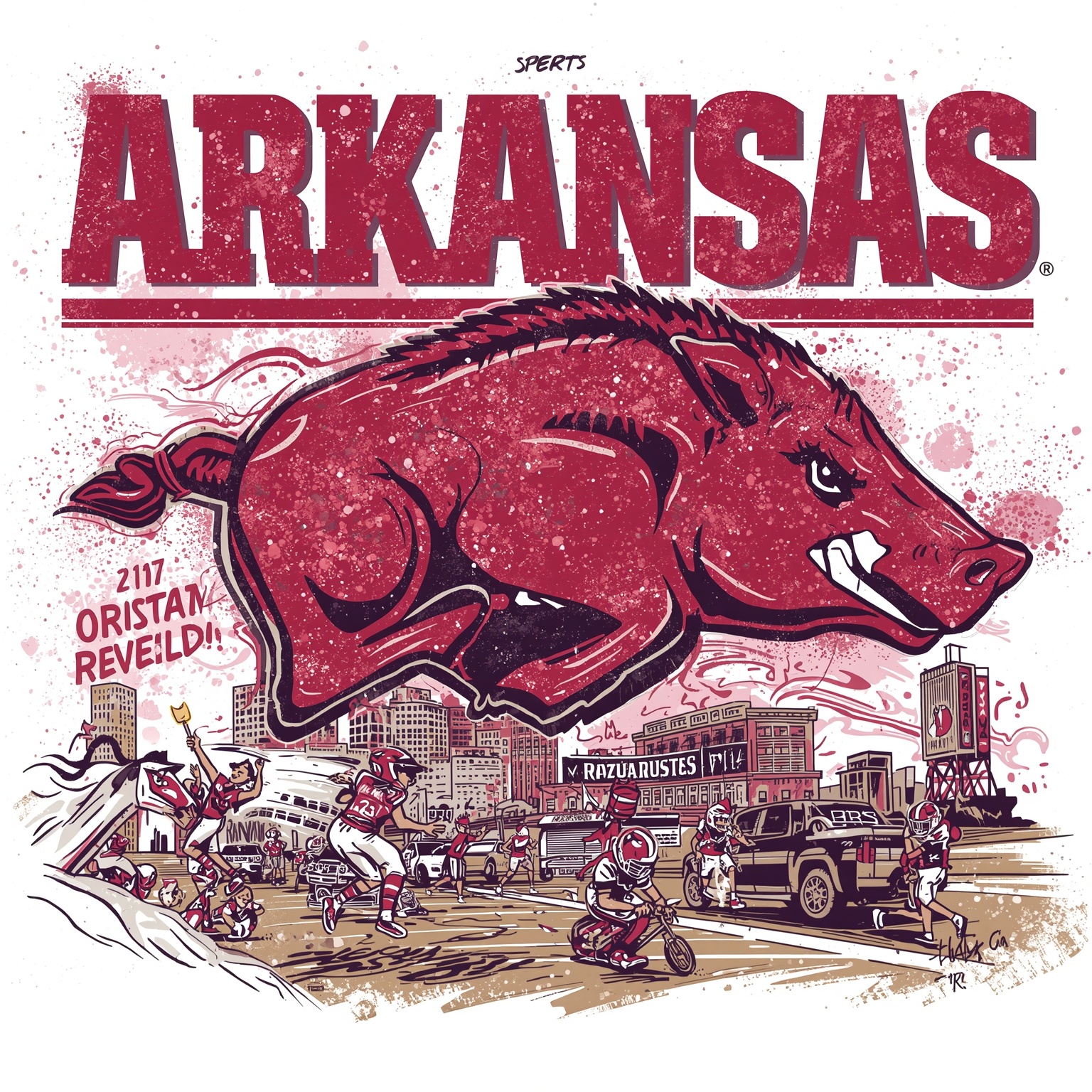 Arkansas Rebuild: Silverfield's Vision and Mitchell's Return - painting of Arkansas Razorbacks football venue