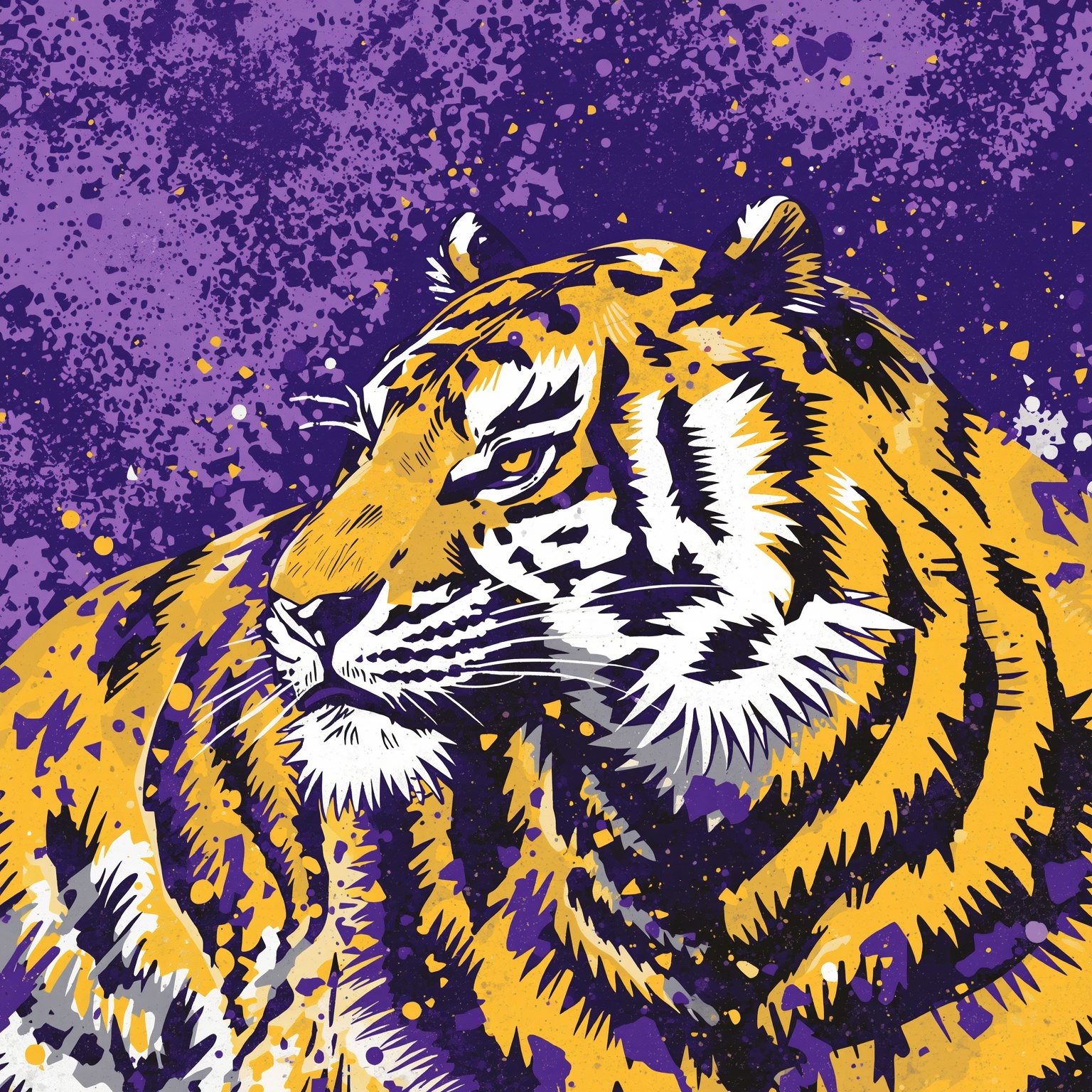 LSU: Public Enemy No.1 and Baseball Starlet’s U-Turn - painting of LSU Tigers football, baseball venue